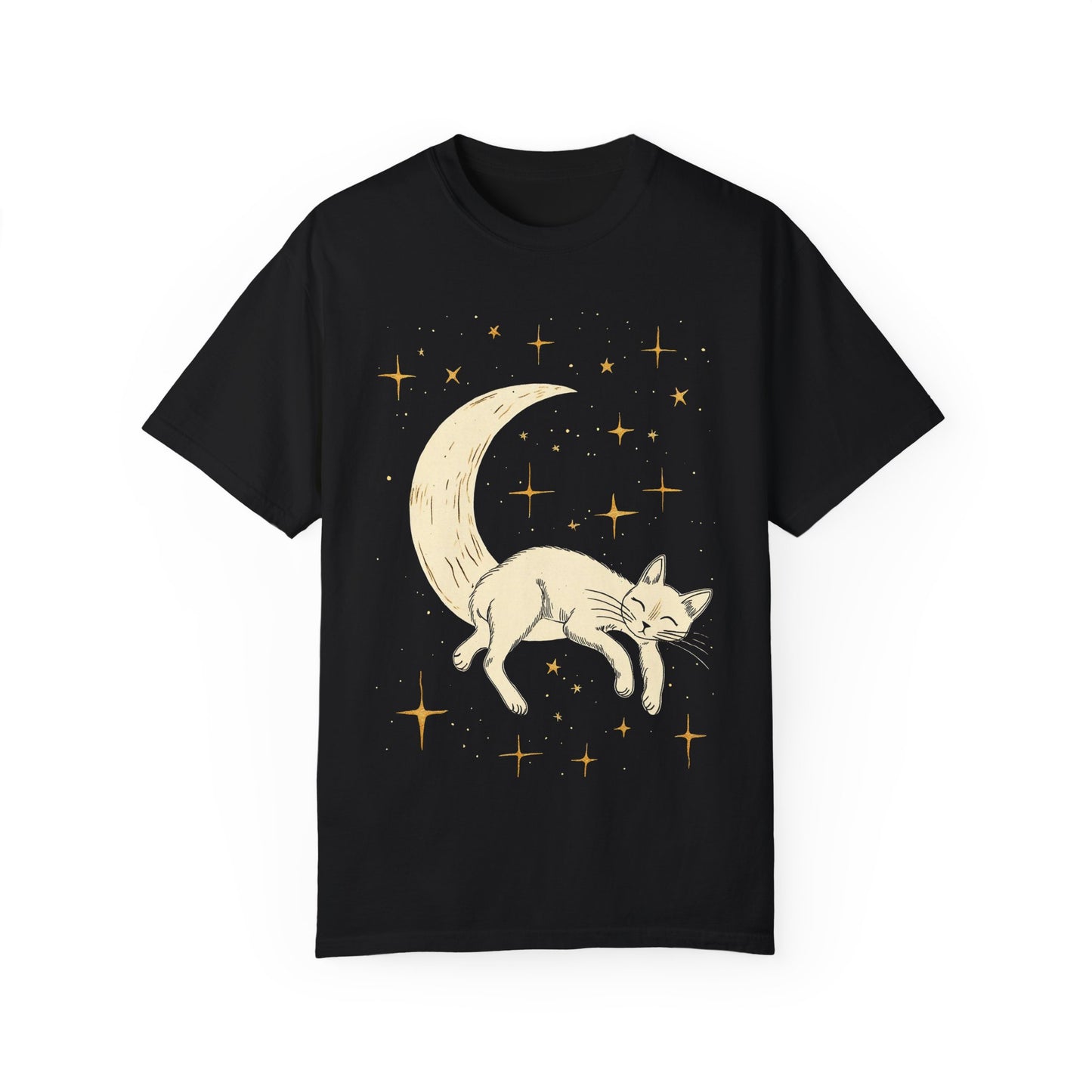 Mystical Moon And Stars Cat Shirt