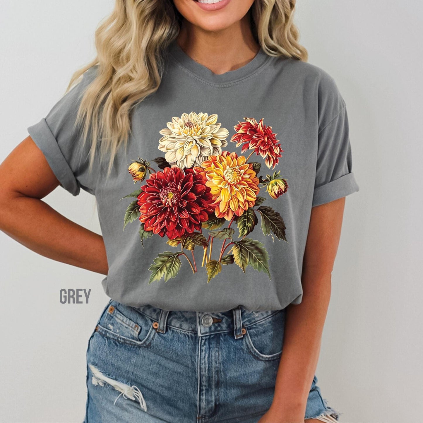 Dahlia Flowers Shirt