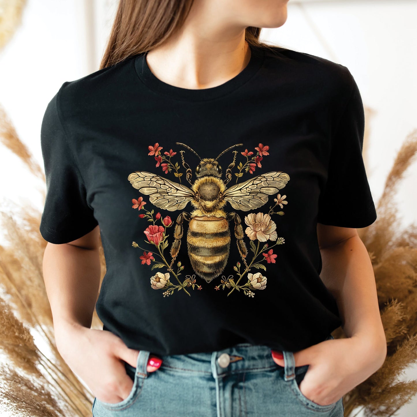 Vintage Floral Queen Bee T-Shirt
