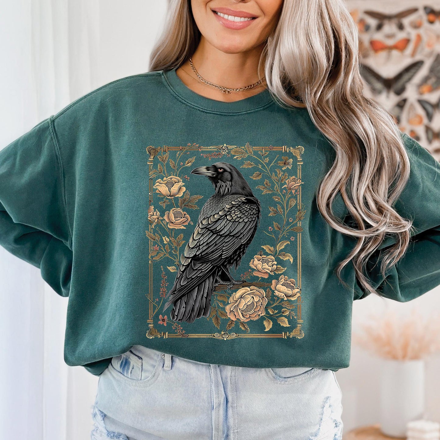 Gothic Raven Long Sleeve Shirt
