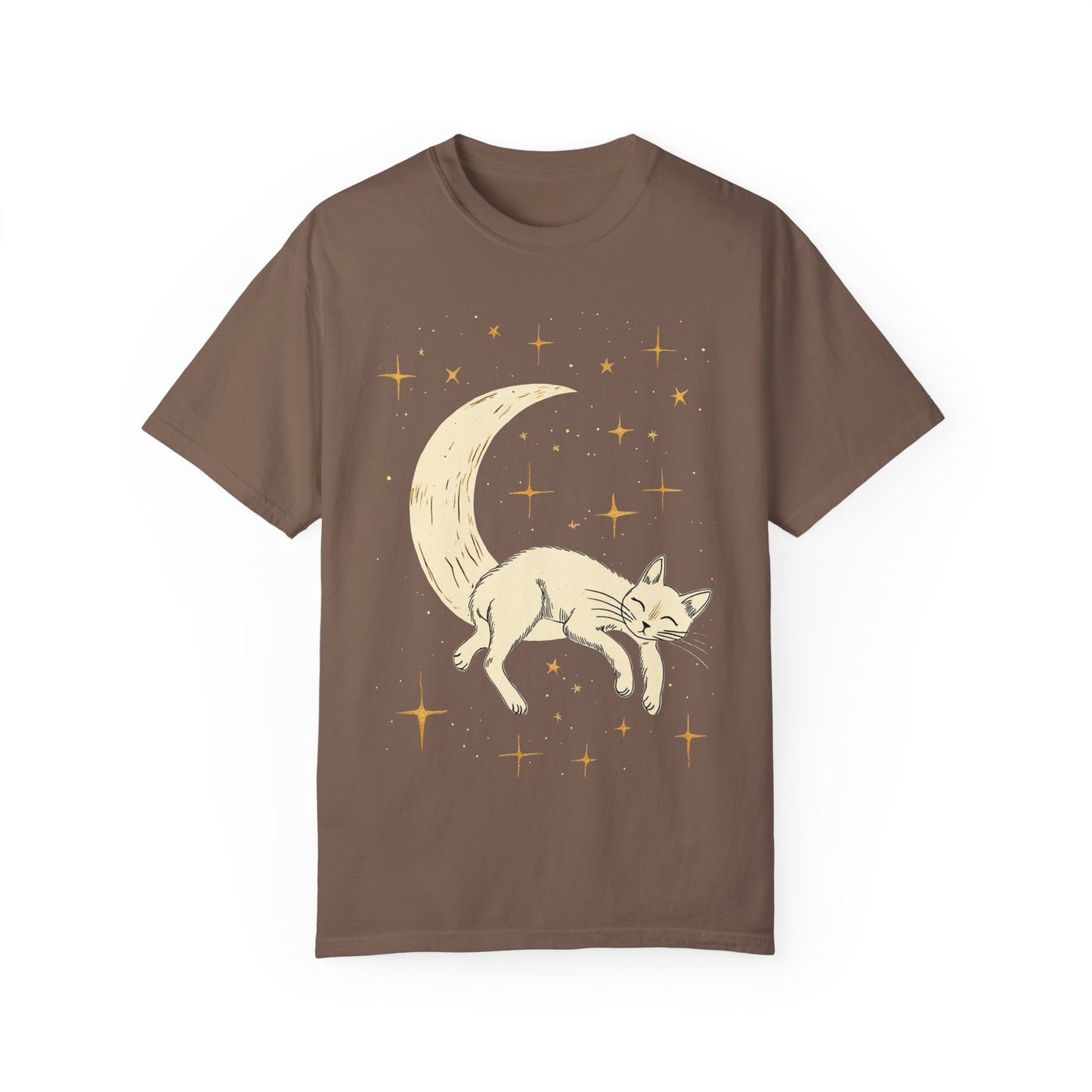 Mystical Moon And Stars Cat Shirt