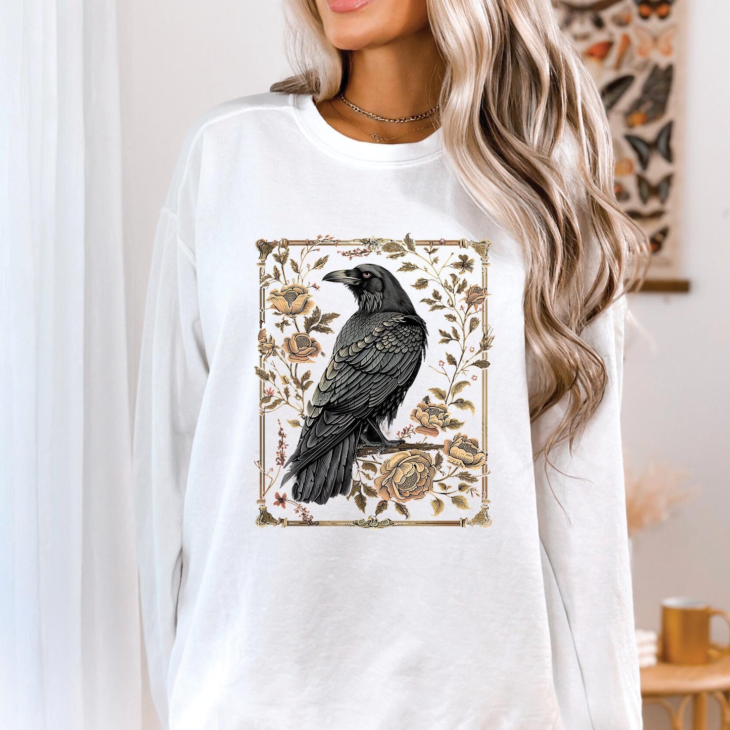 Gothic Raven Long Sleeve Shirt