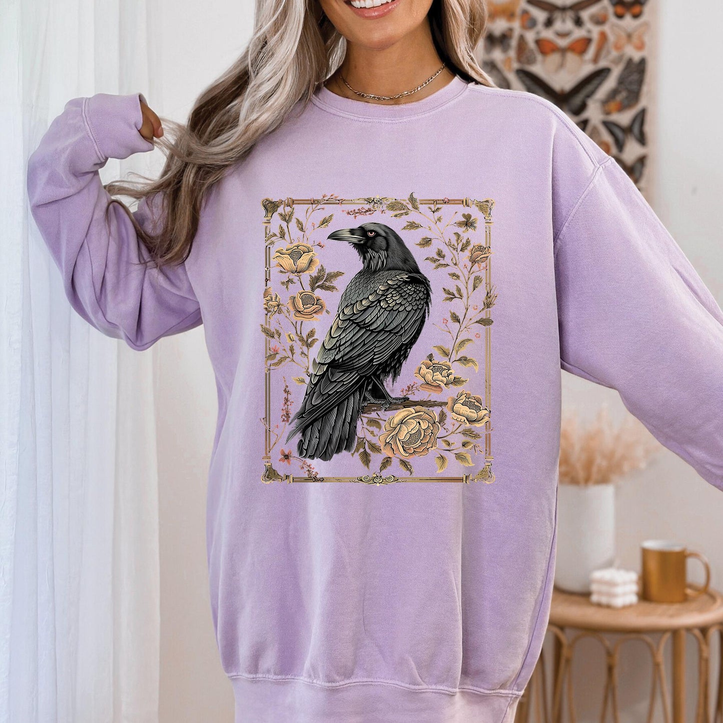 Gothic Raven Long Sleeve Shirt