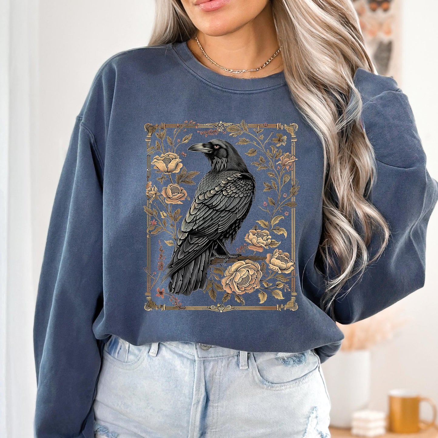 Gothic Raven Long Sleeve Shirt
