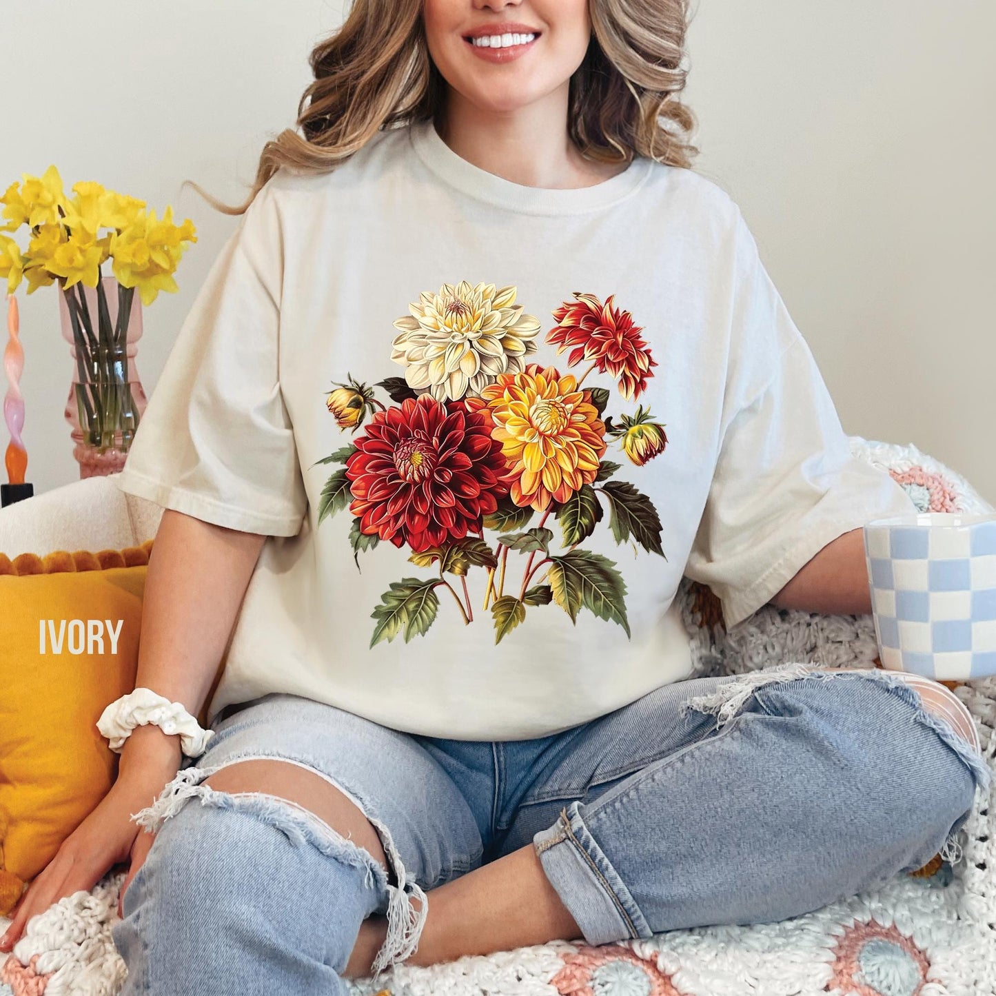 Dahlia Flowers Shirt