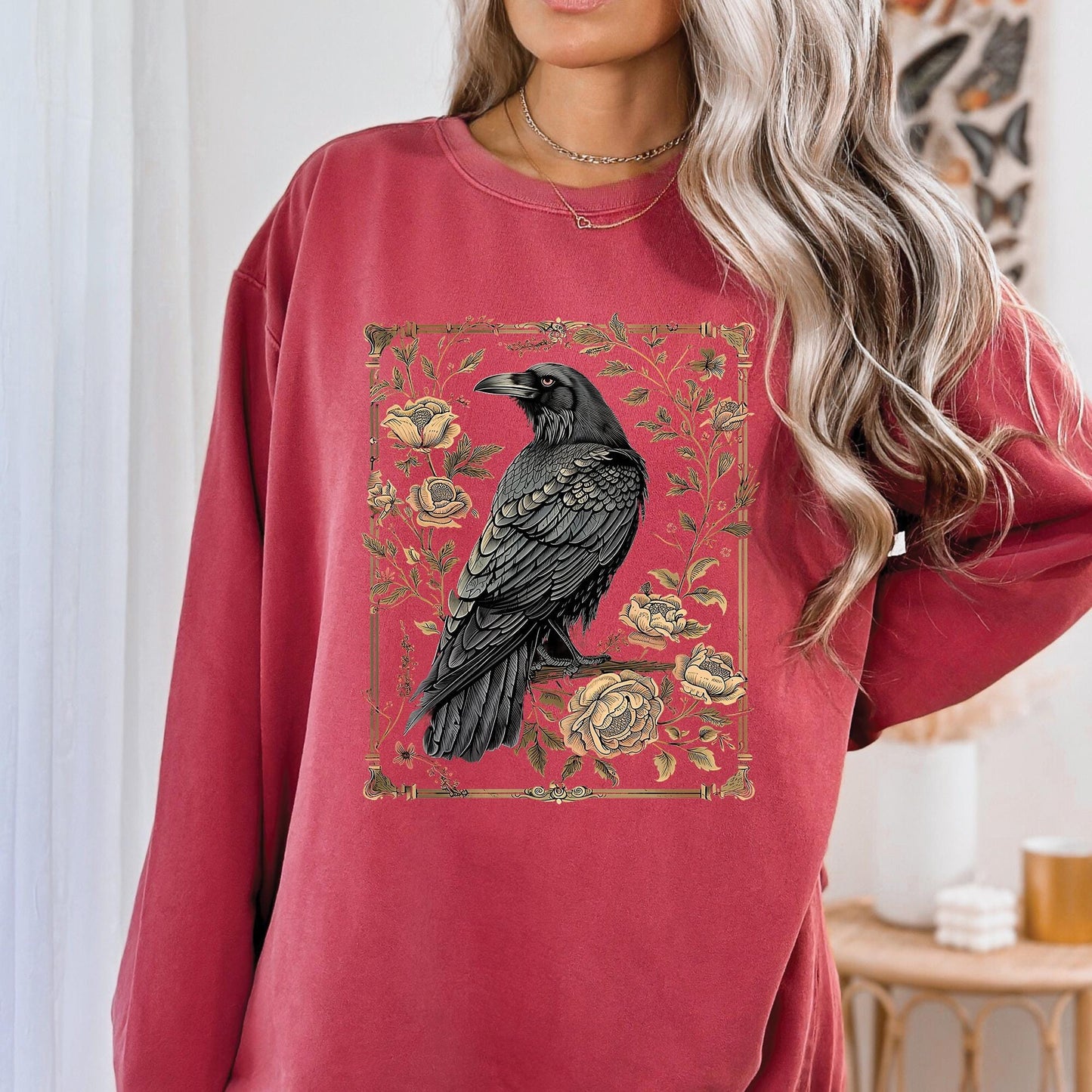 Gothic Raven Long Sleeve Shirt