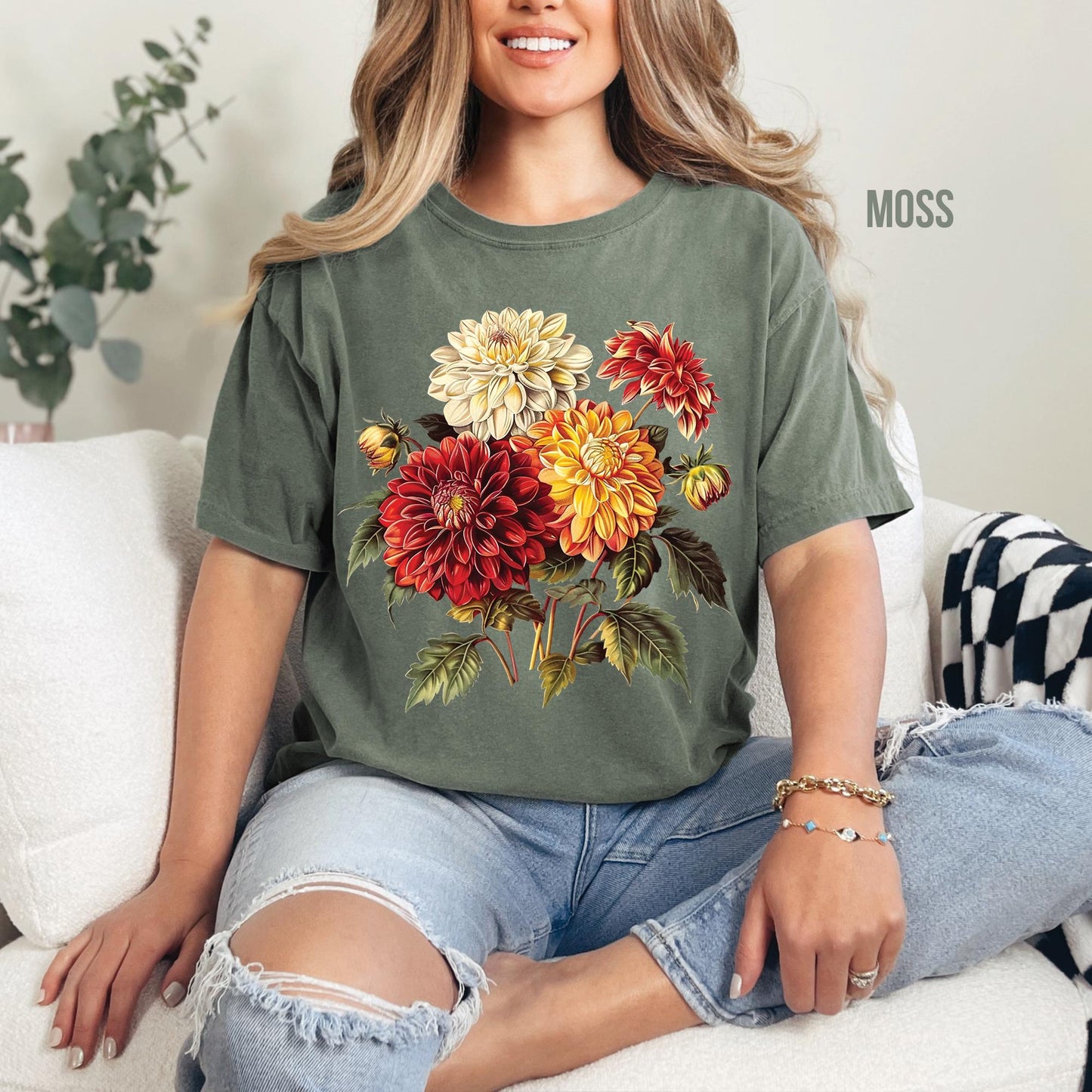 Dahlia Flowers Shirt