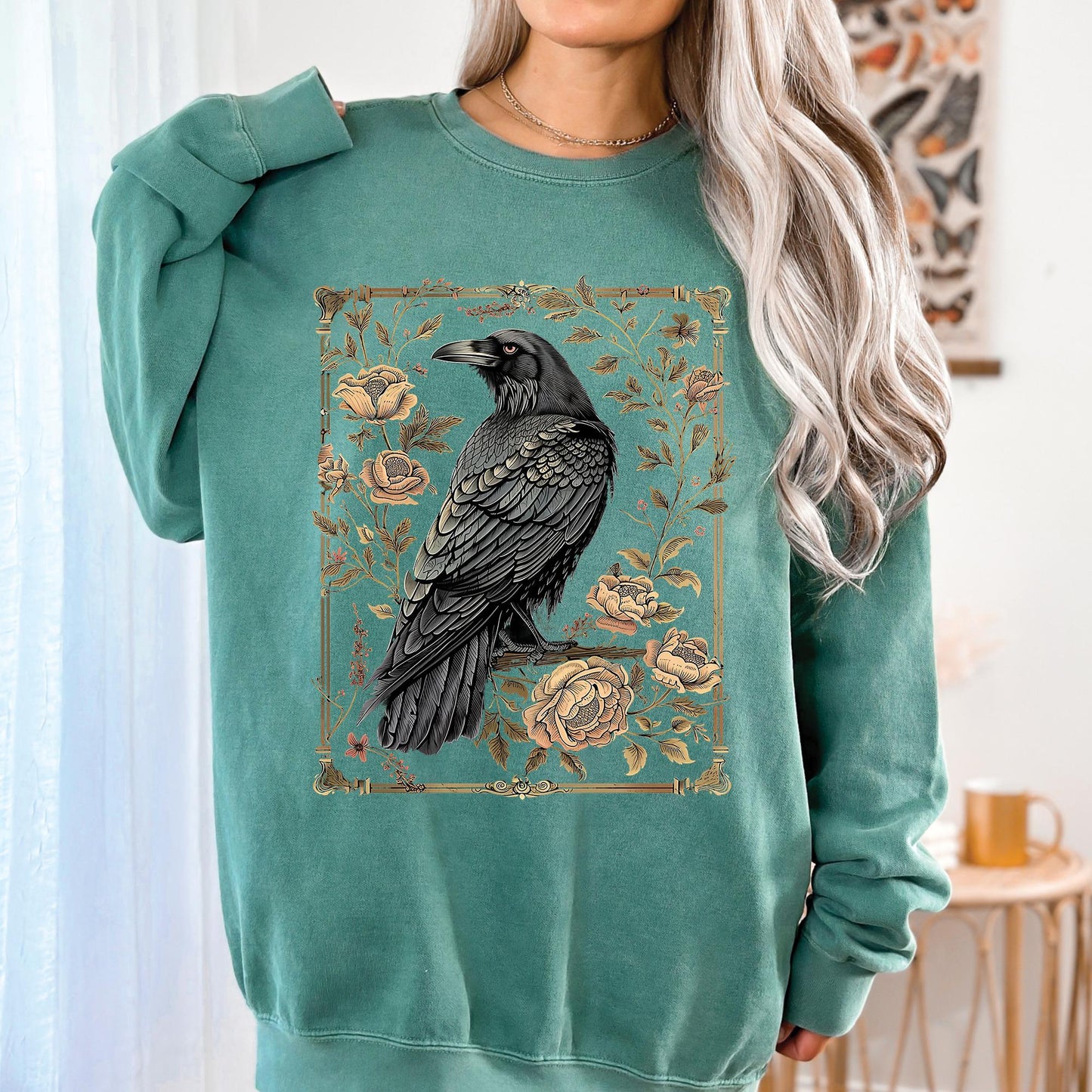 Gothic Raven Long Sleeve Shirt