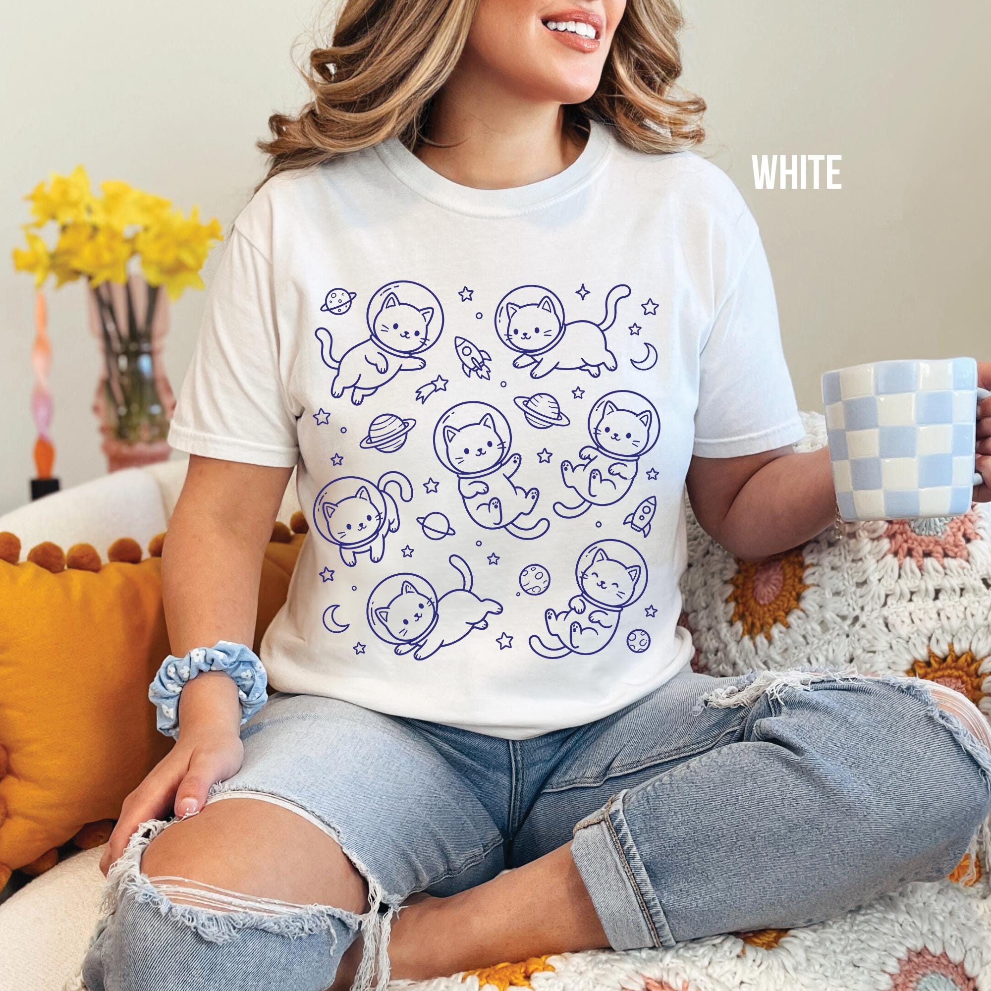Retro Cats in Space T-shirt