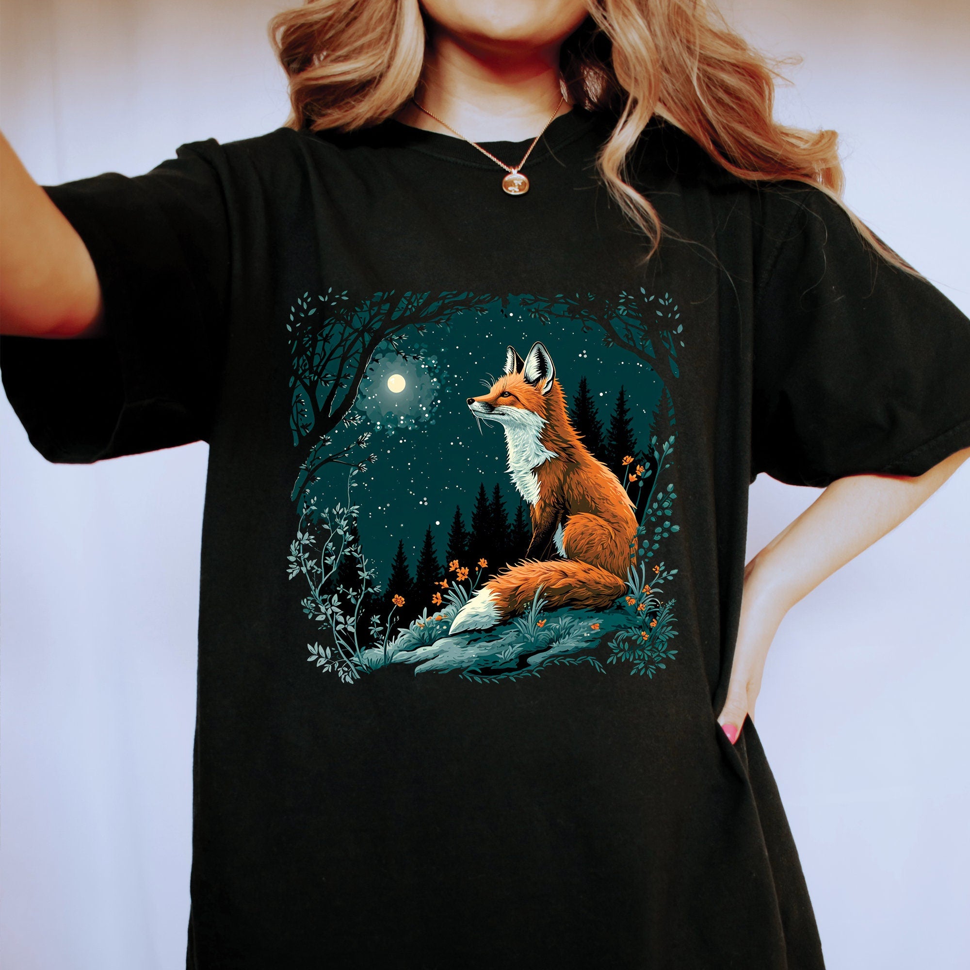 Celestial Forest Fox T-Shirt