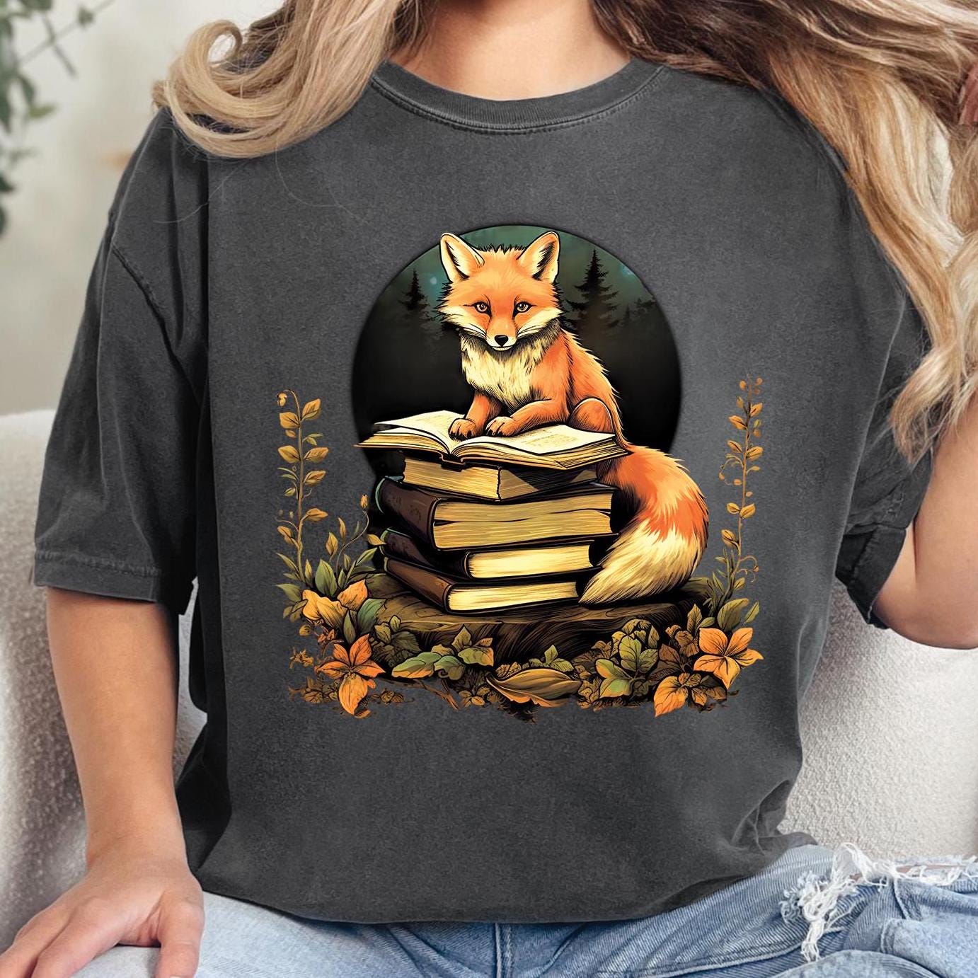 Fox Book Reading T-Shirt