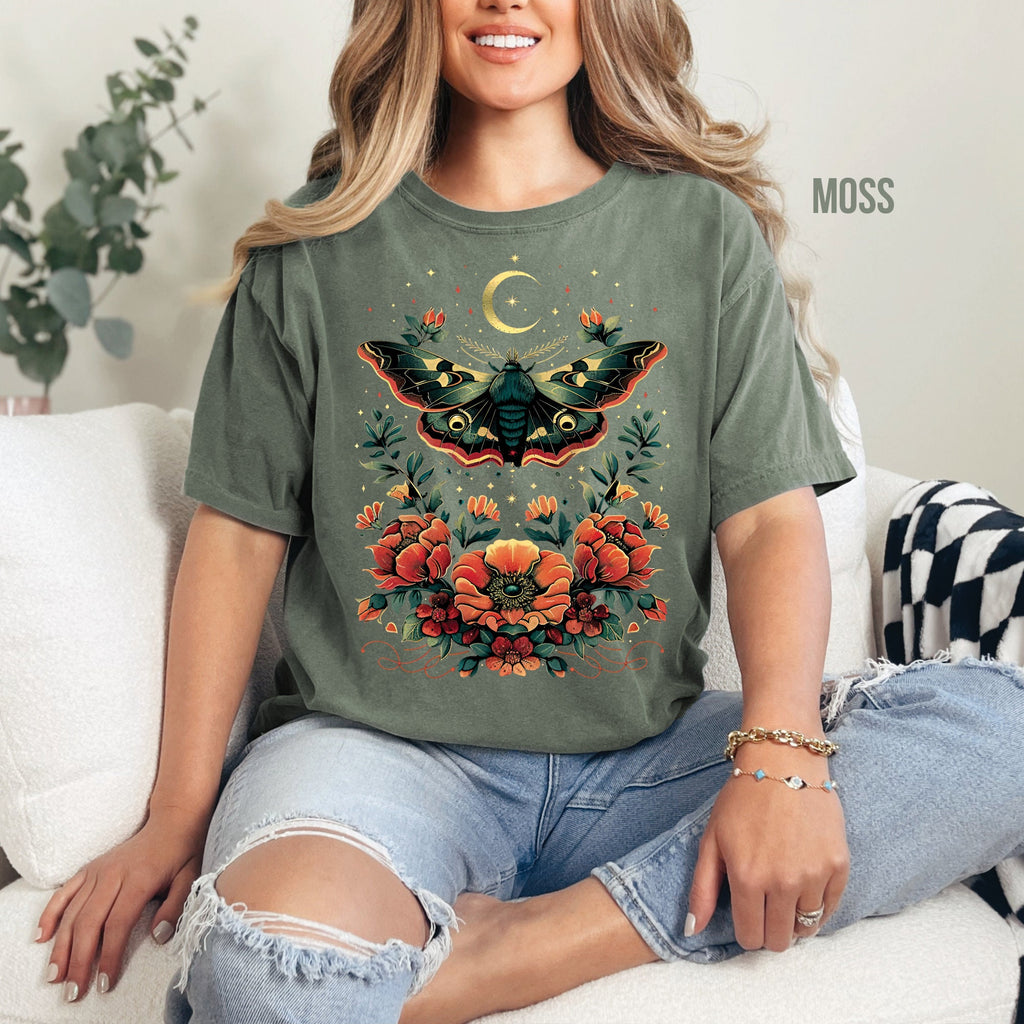 Celestial Moth Flowers Shirt