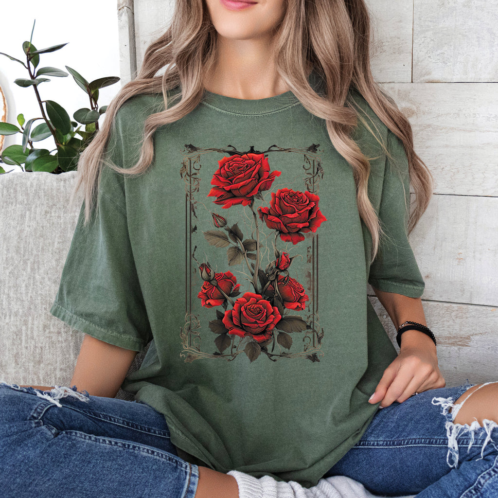 Vintage Roses Retro Gothic T-Shirt