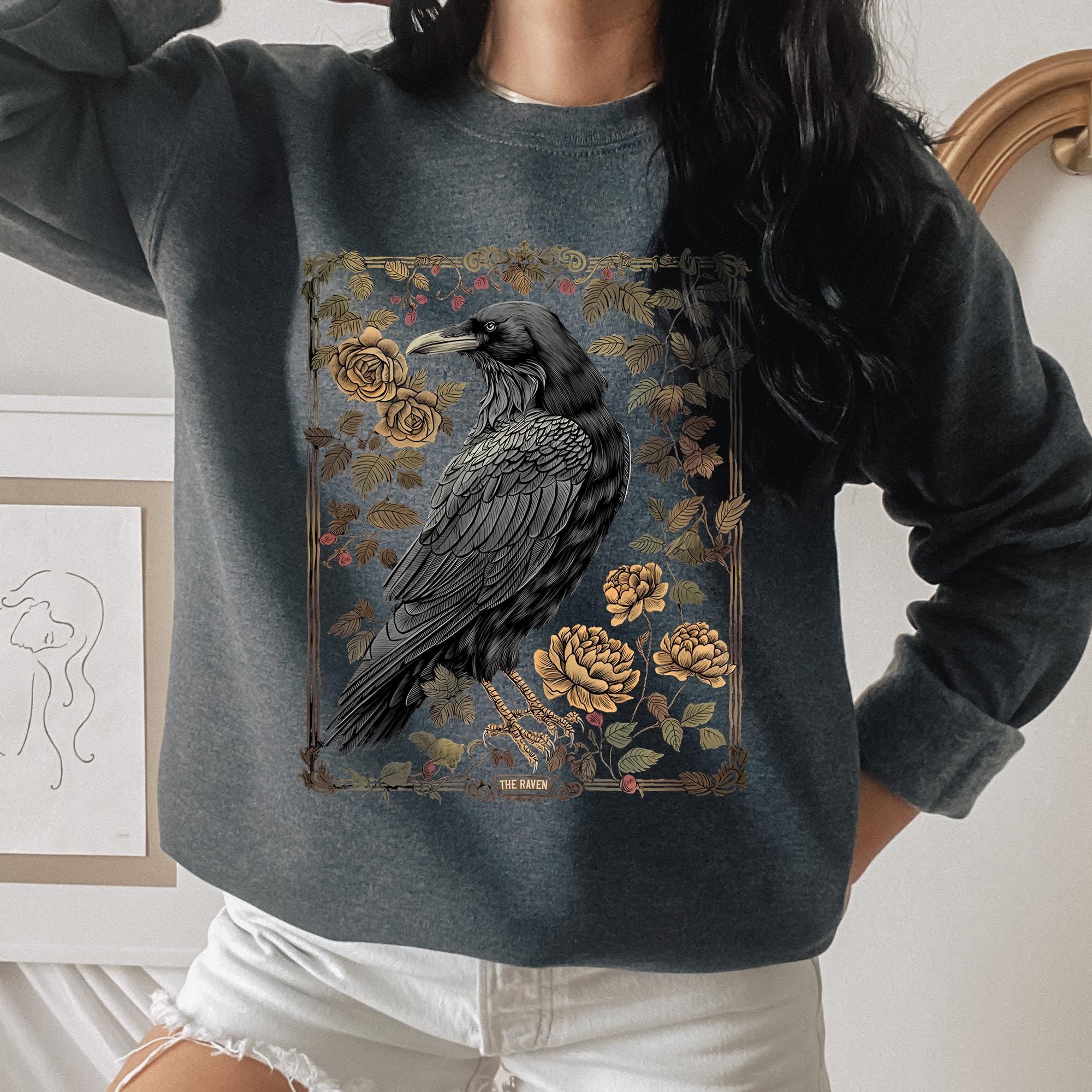 Vintage Gothic Raven Sweatshirt