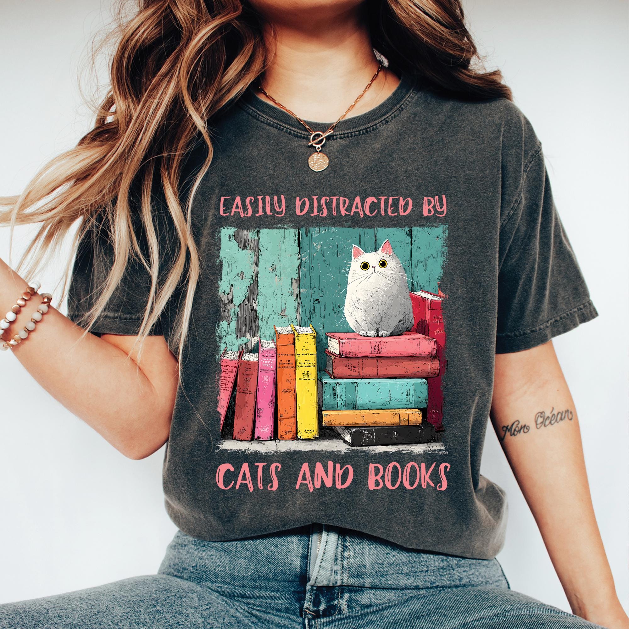 Cats and Books T-Shirt
