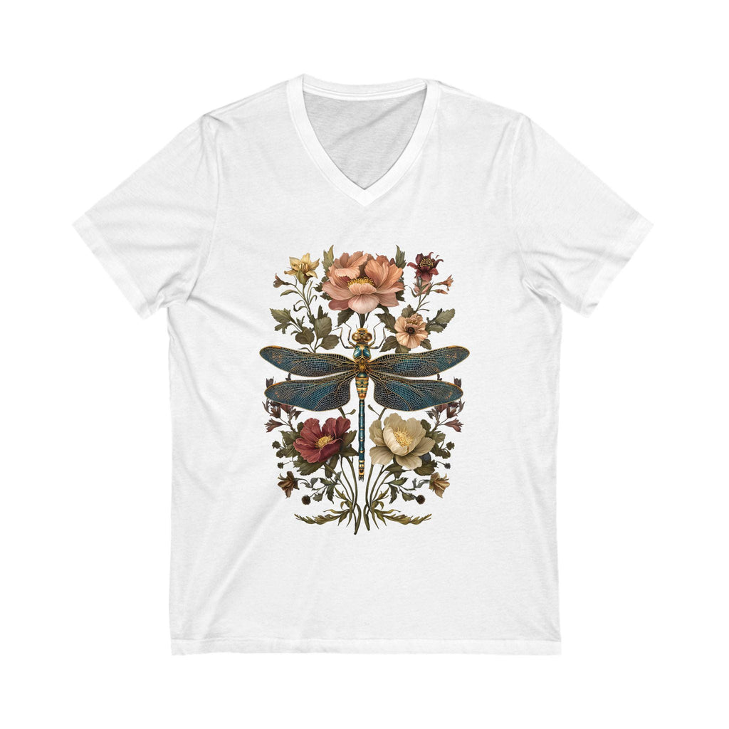 Dragonfly Floral V-neck Shirt