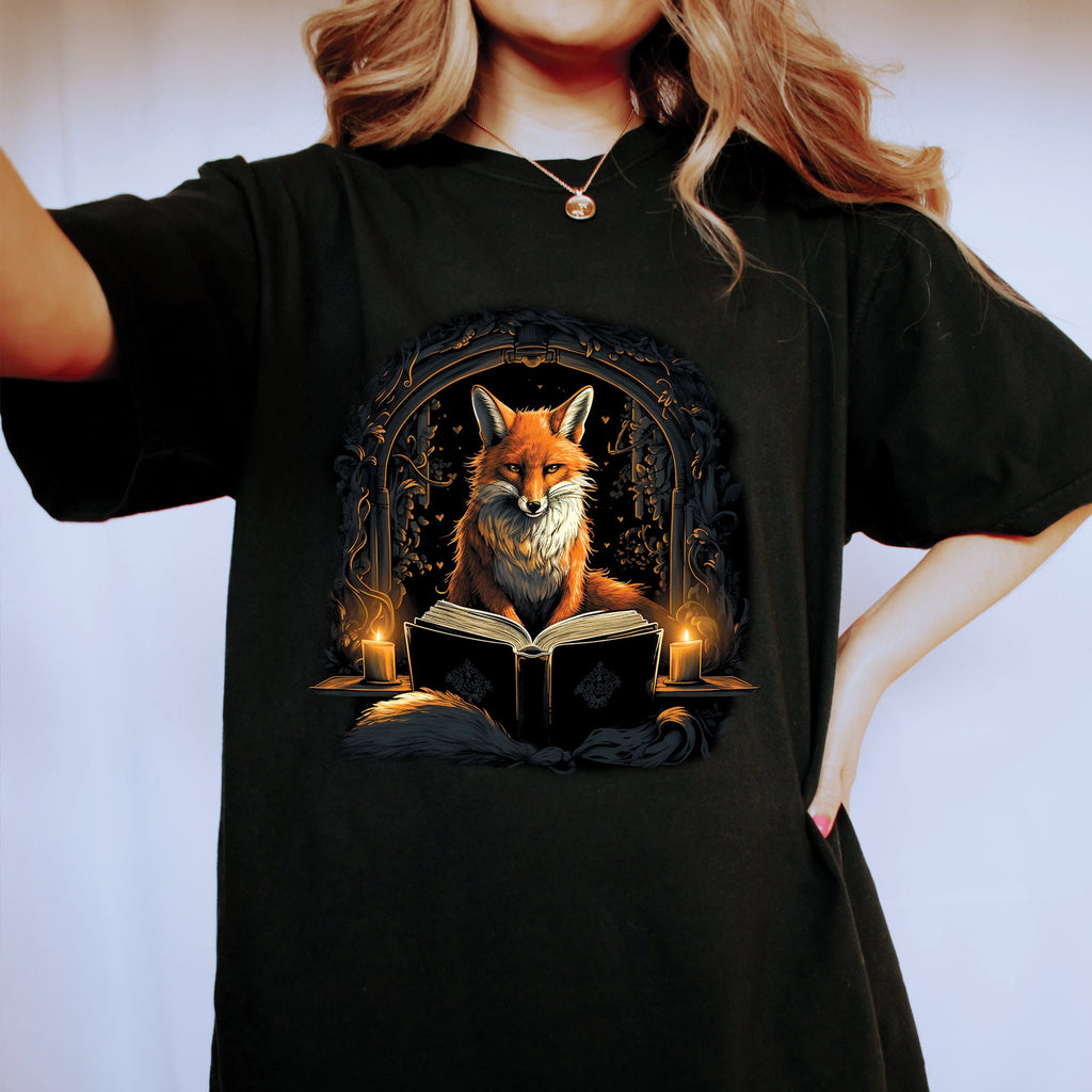 Fox Reading Book T-Shirt