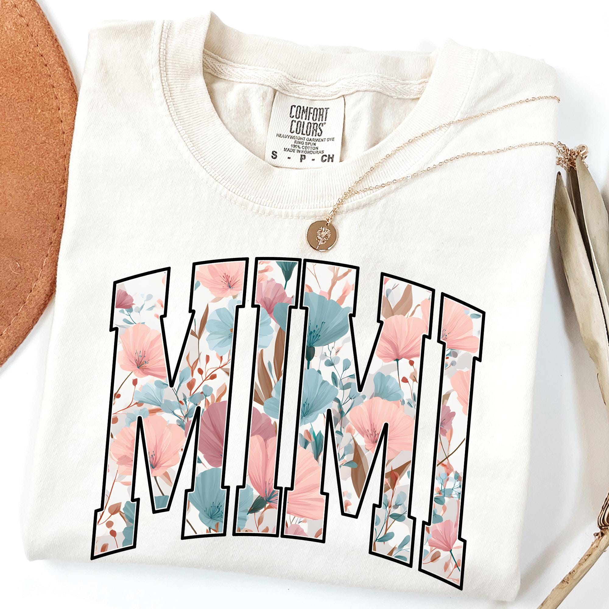 Mimi Grandma Floral Comfort Colors T-Shirt