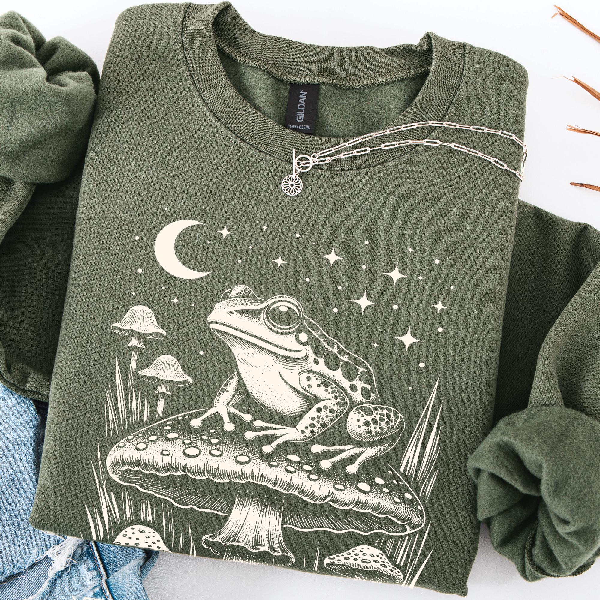 Goblincore Frog Mushroom Sweatshirt
