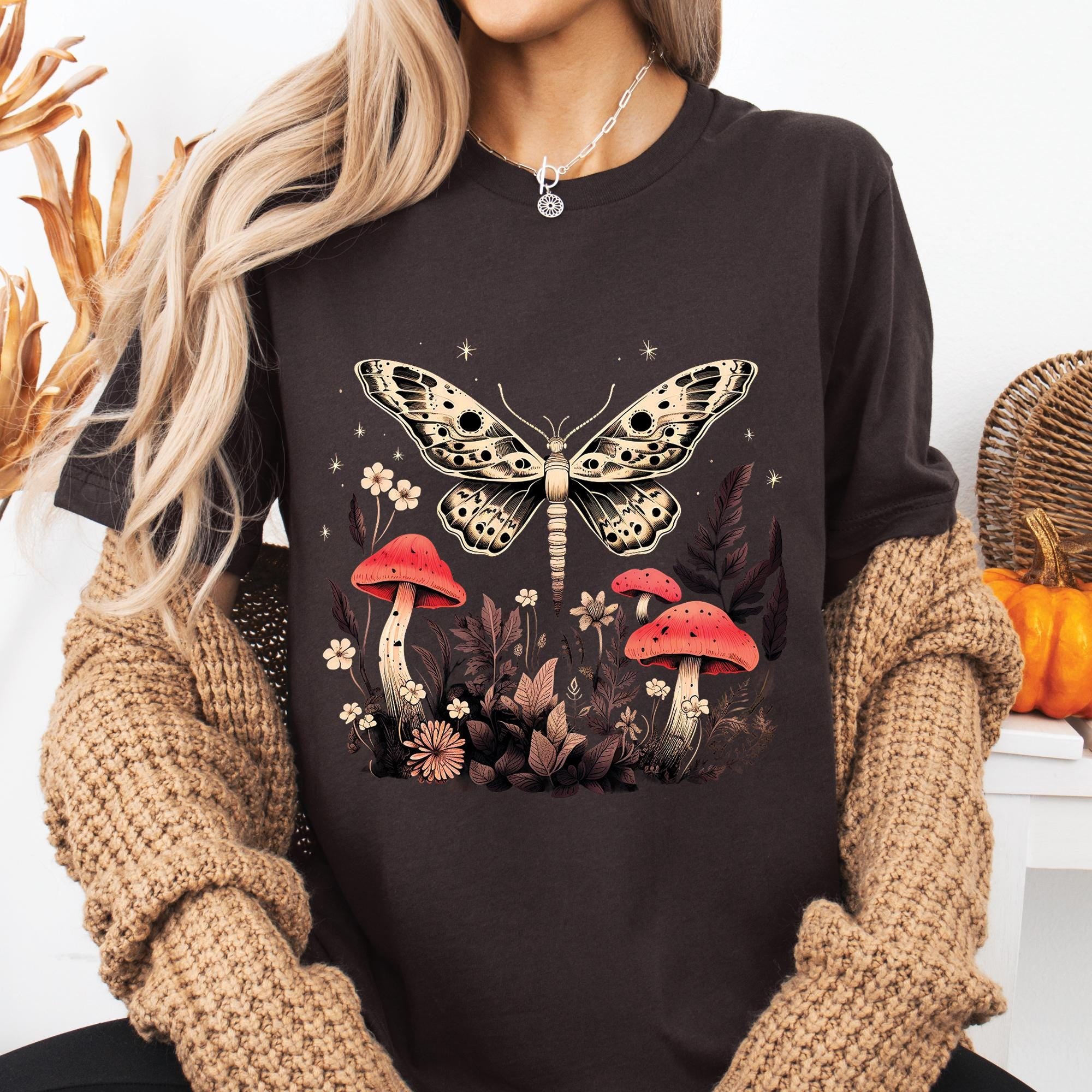 Vintage Moth Mushrooms Shirt