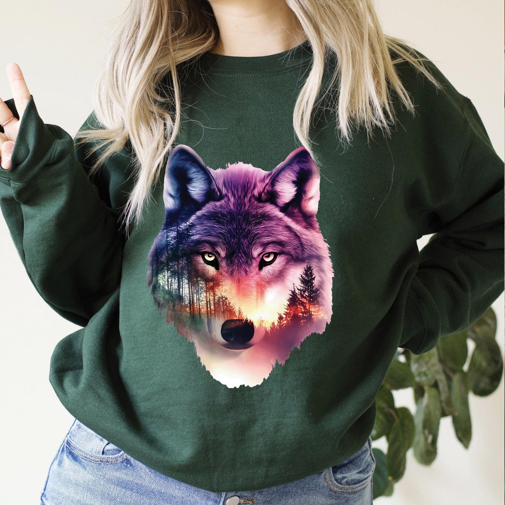 Wolf Mountain Scene Sweatshirt