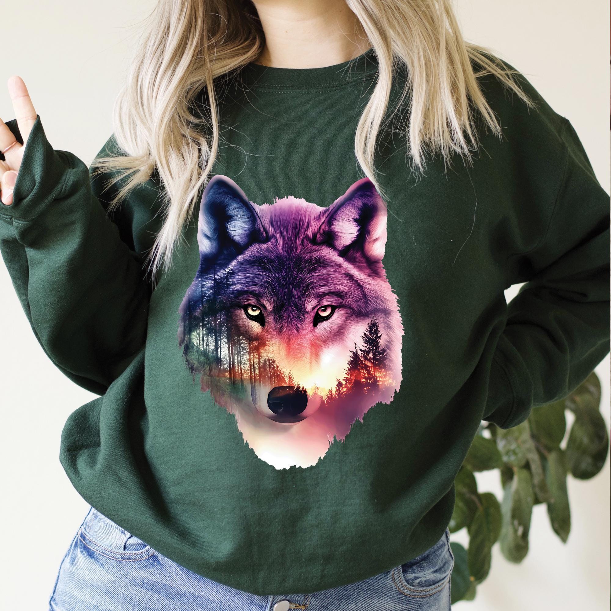 Wolf Mountain Scene Sweatshirt