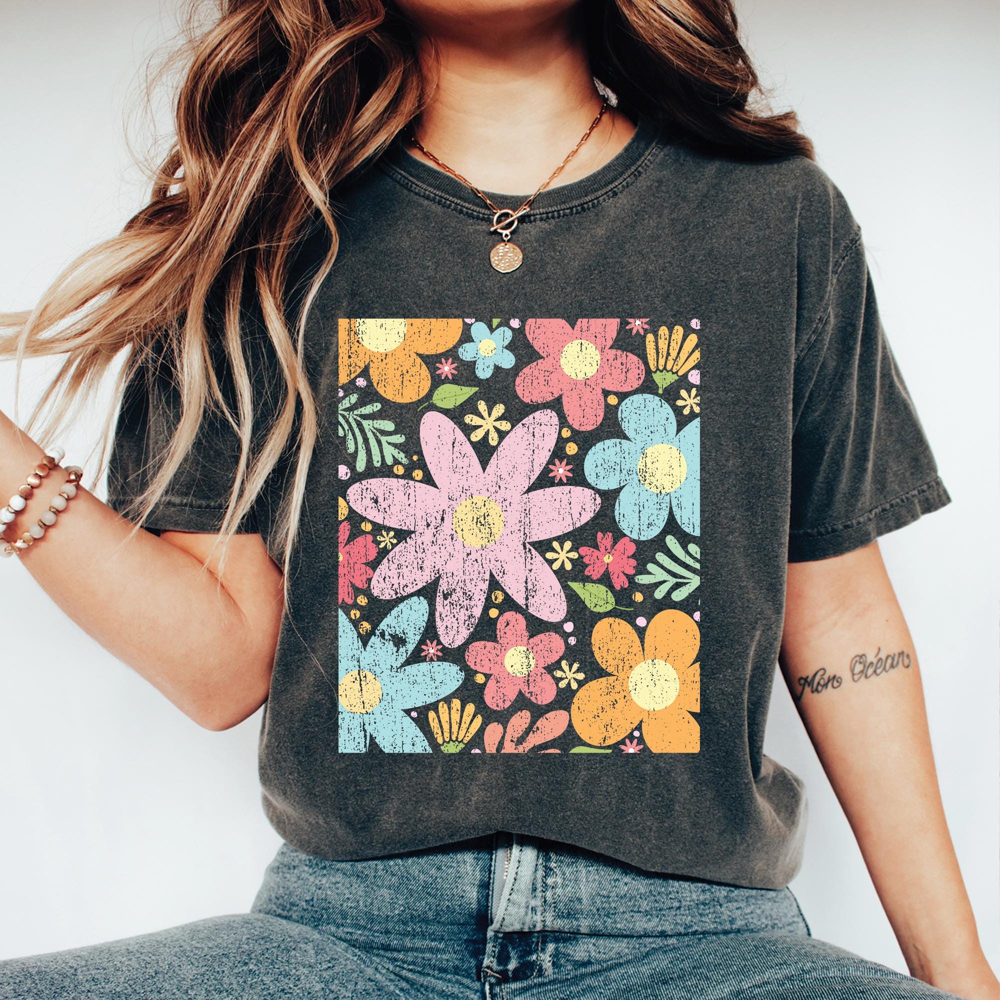 Boho Wildflowers Graphic T-Shirt