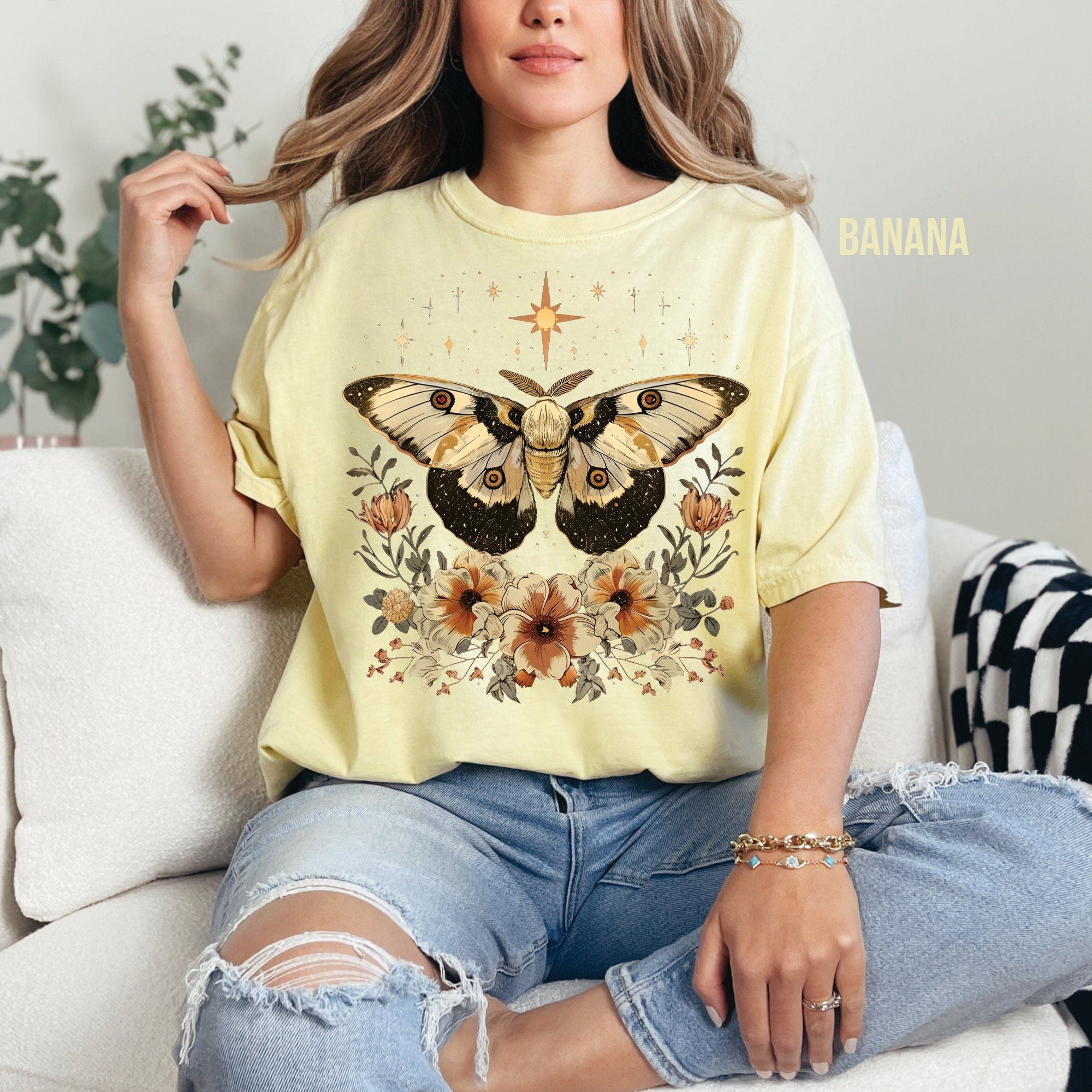 Celestial Moth Boho T-Shirt