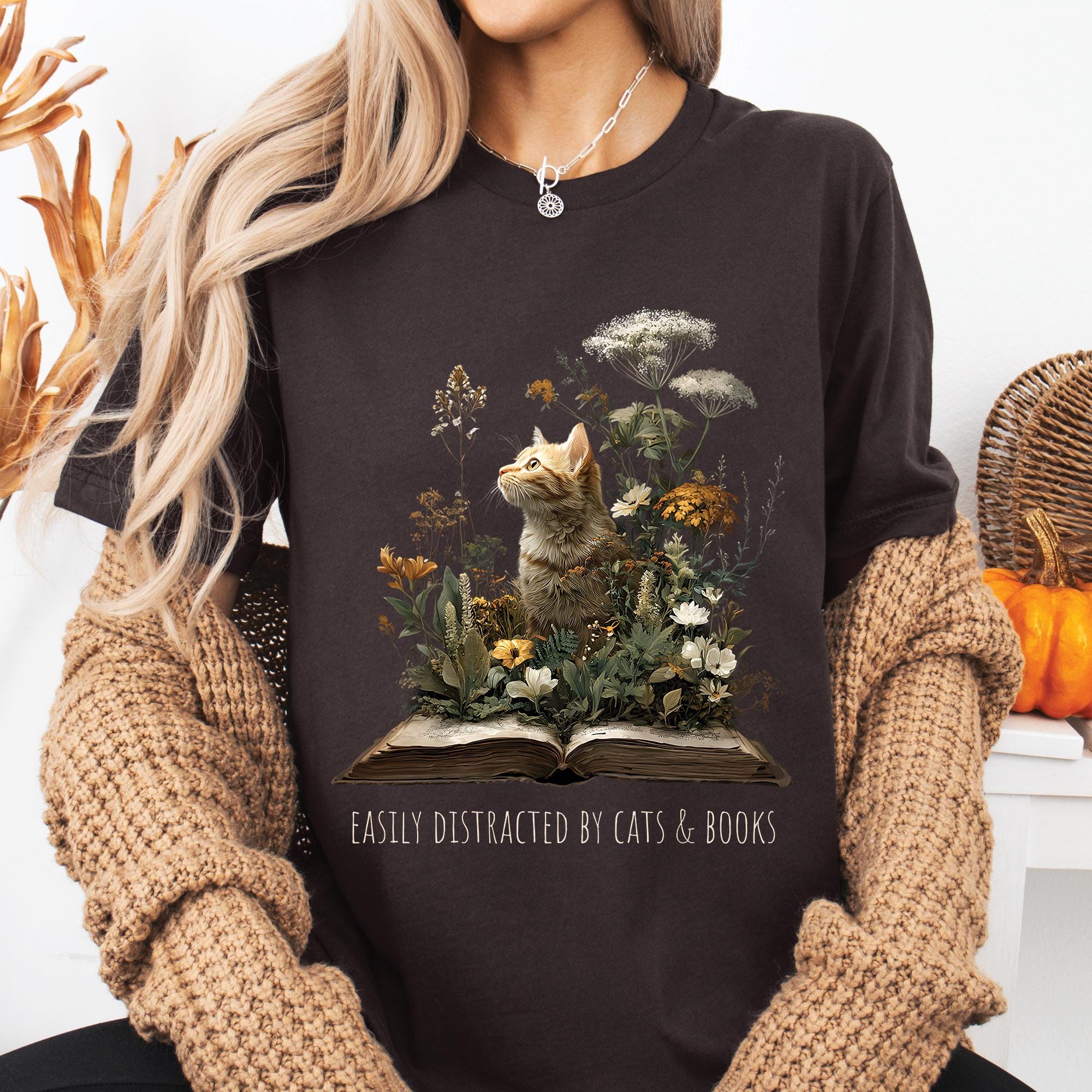 Cat & Book Lover T-Shirt