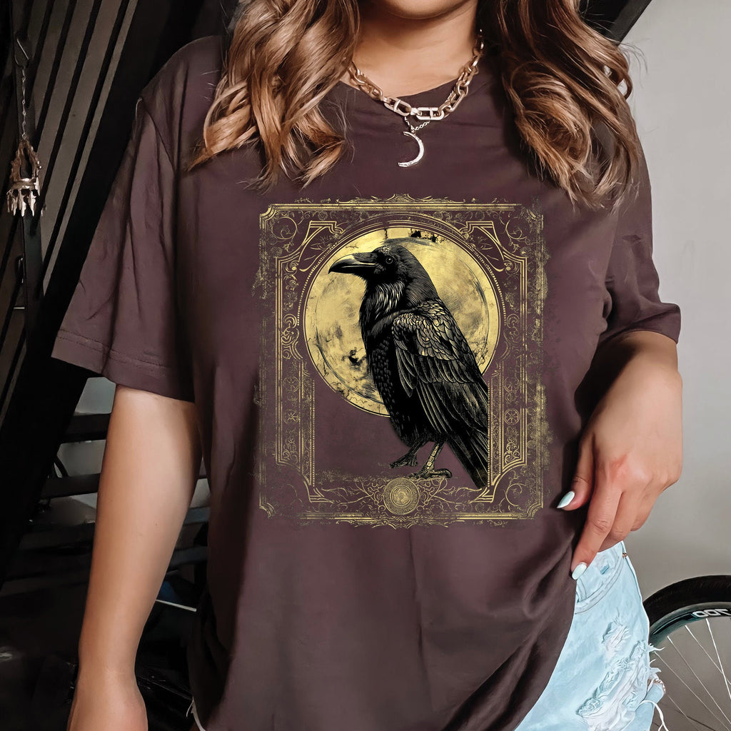Gothic Raven Vintage Tarot Card T-Shirt