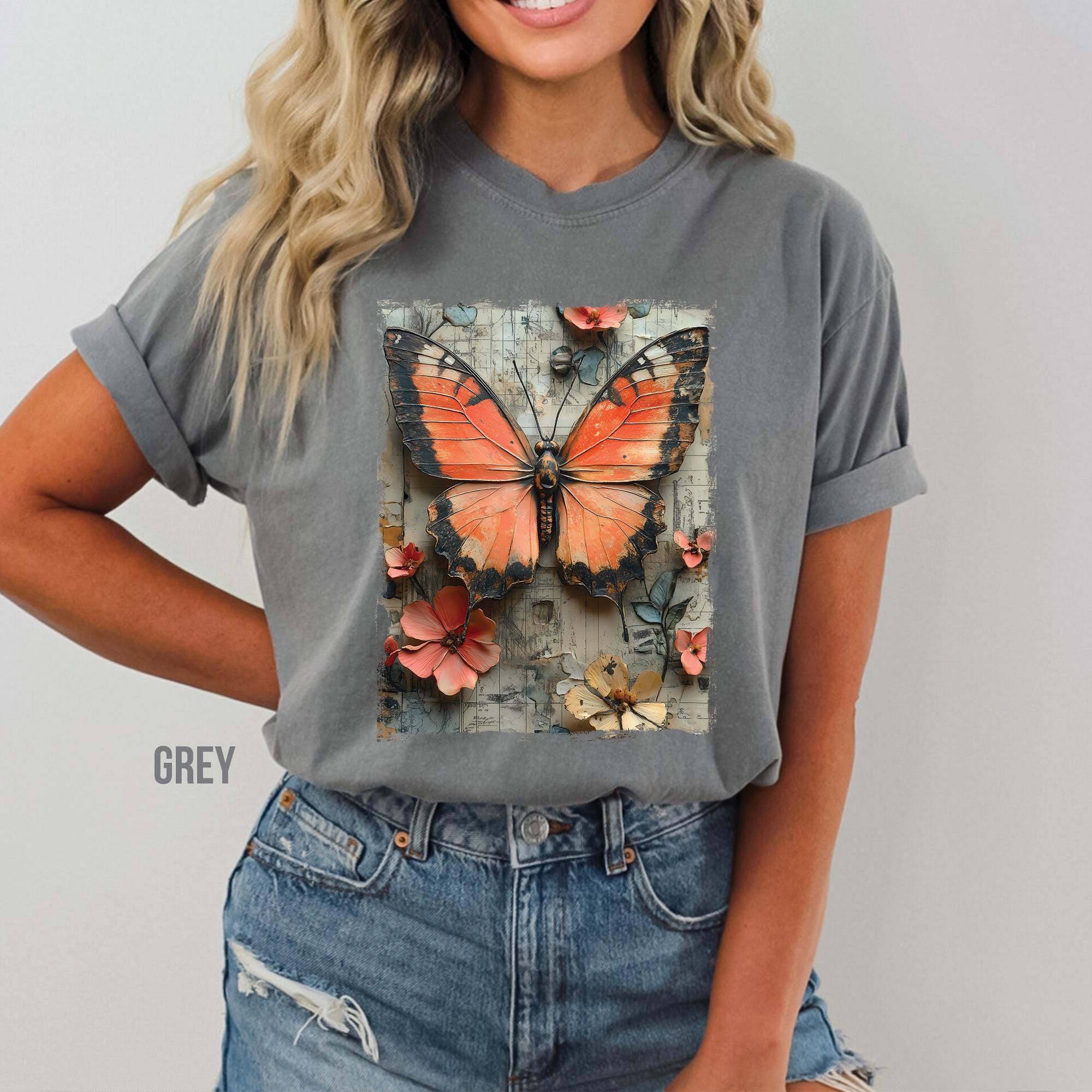 Vintage Butterfly Graphic T-Shirt