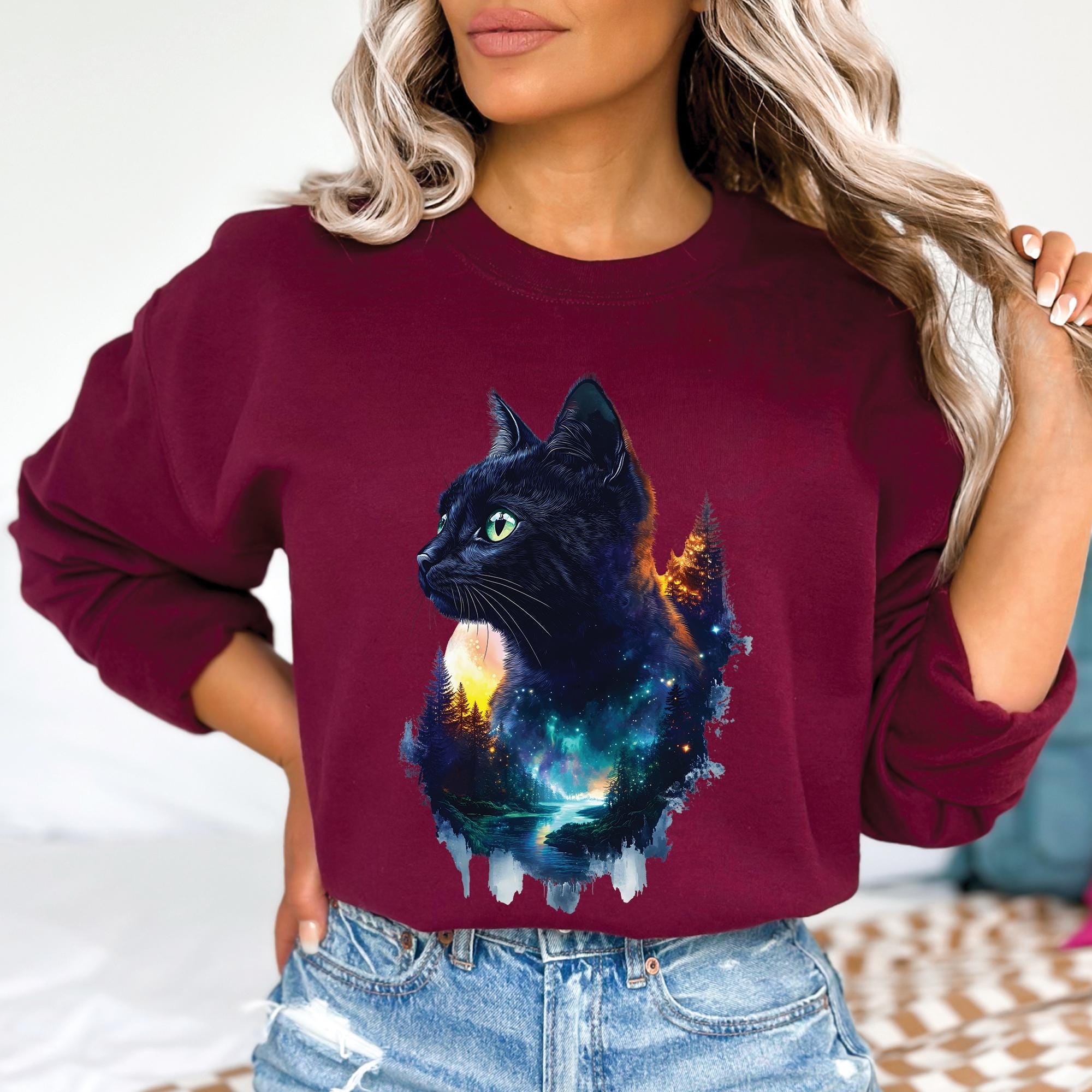 Cat Mountains Forest Sweatshirt