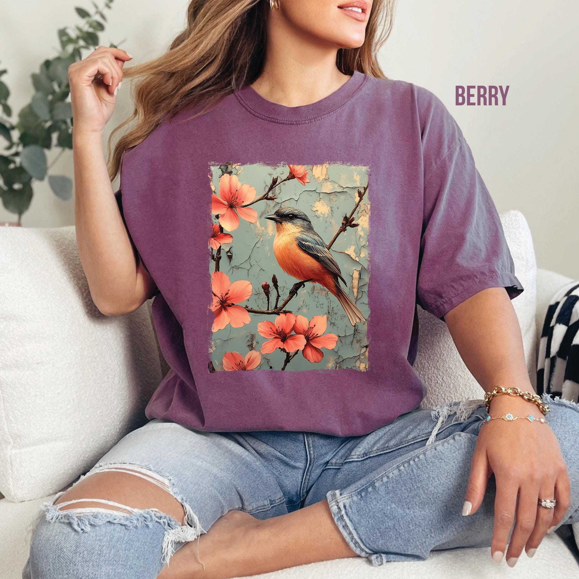 Vintage Robin Flowers T-Shirt