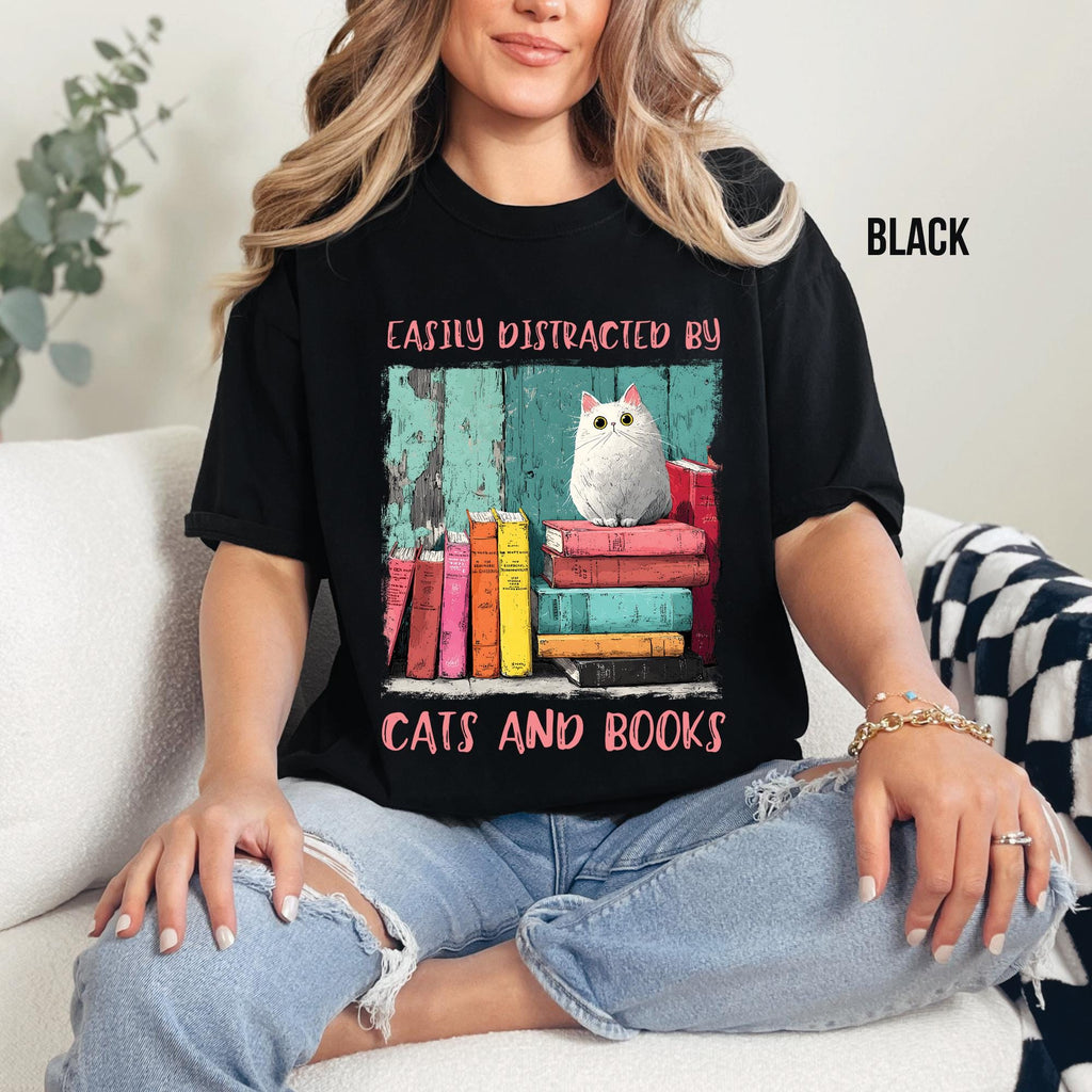 Cats and Books T-Shirt
