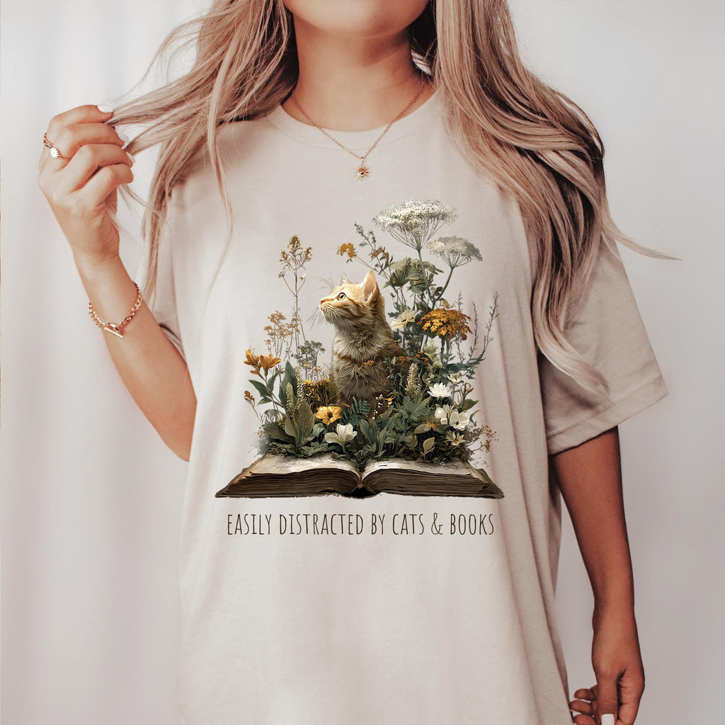 Cat & Book Lover T-Shirt