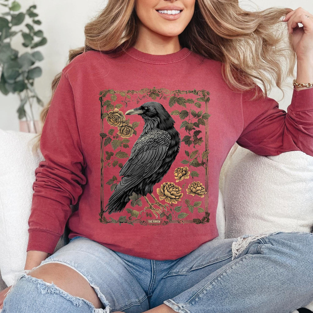 Vintage Raven Tarot Long Sleeve T-Shirt