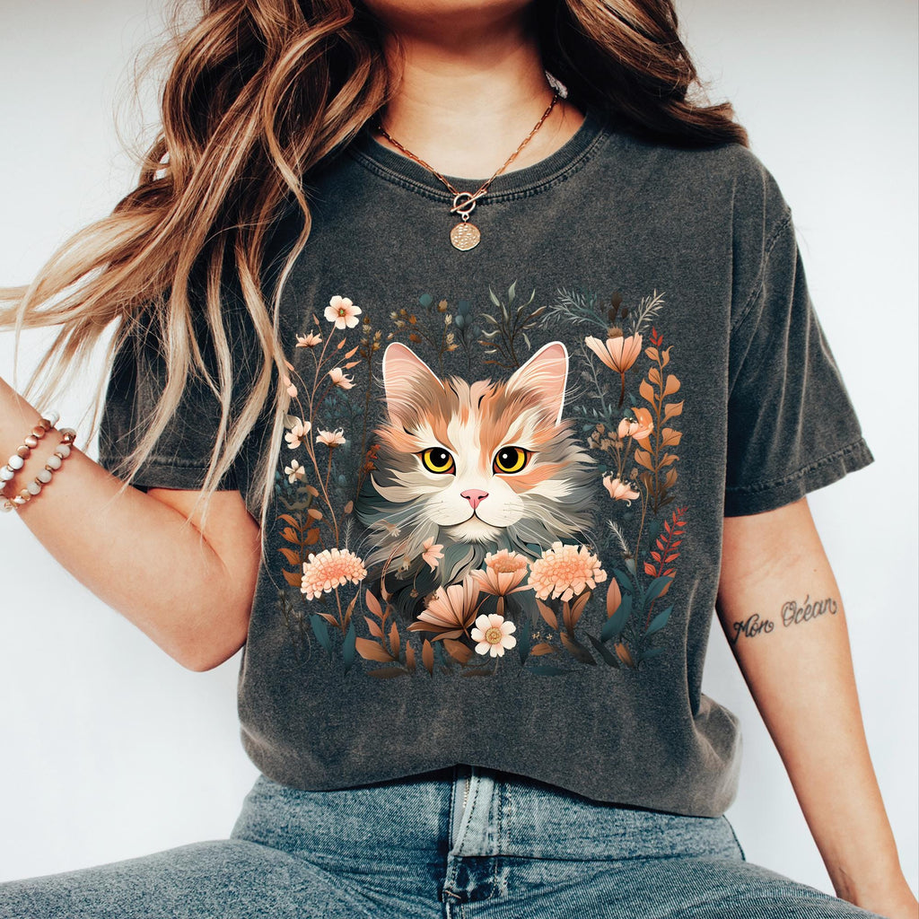 Floral Cat T-Shirt