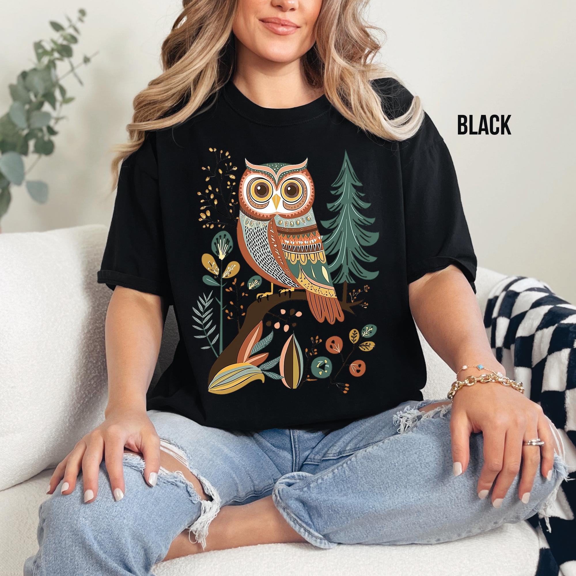 Owl Folk Art T-Shirt