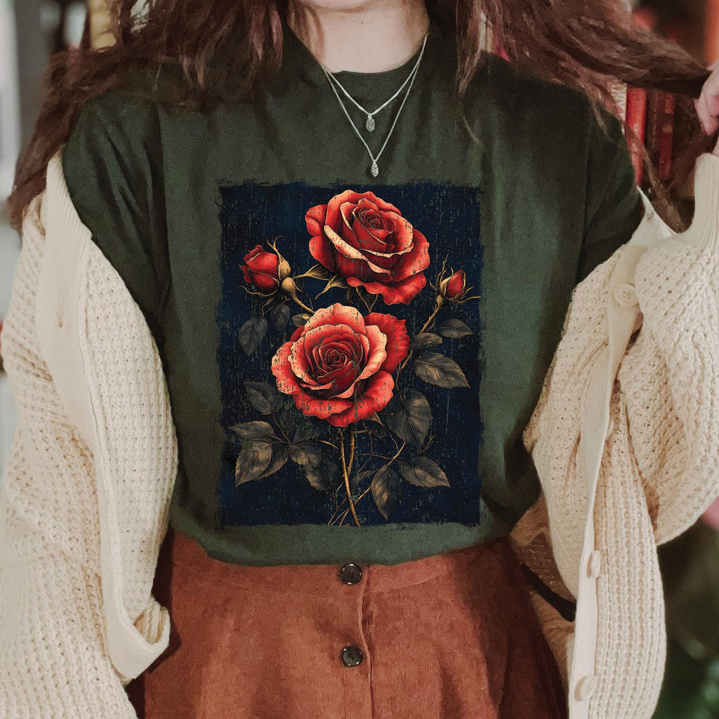 Vintage Roses Gothic T-Shirt
