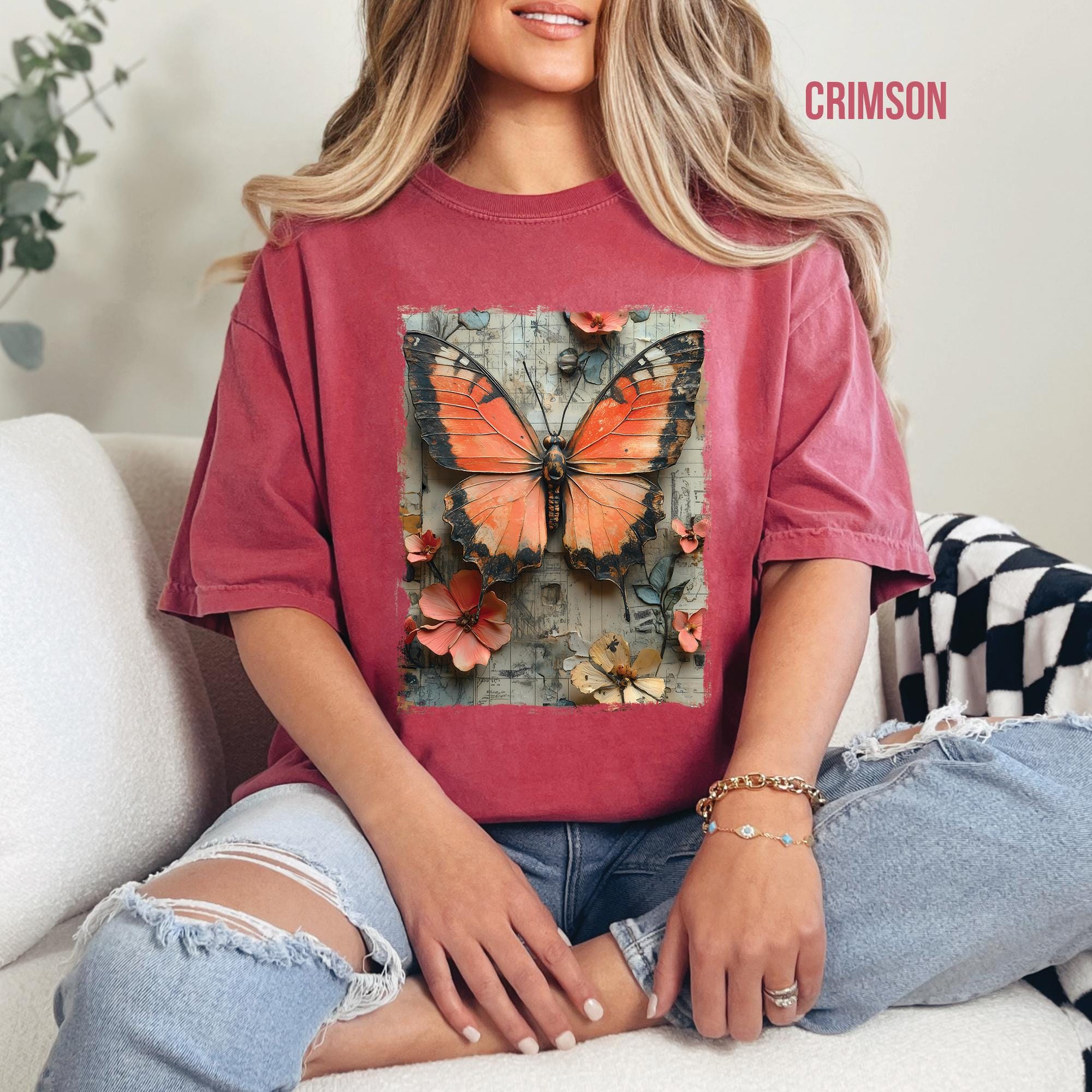 Vintage Butterfly Graphic T-Shirt