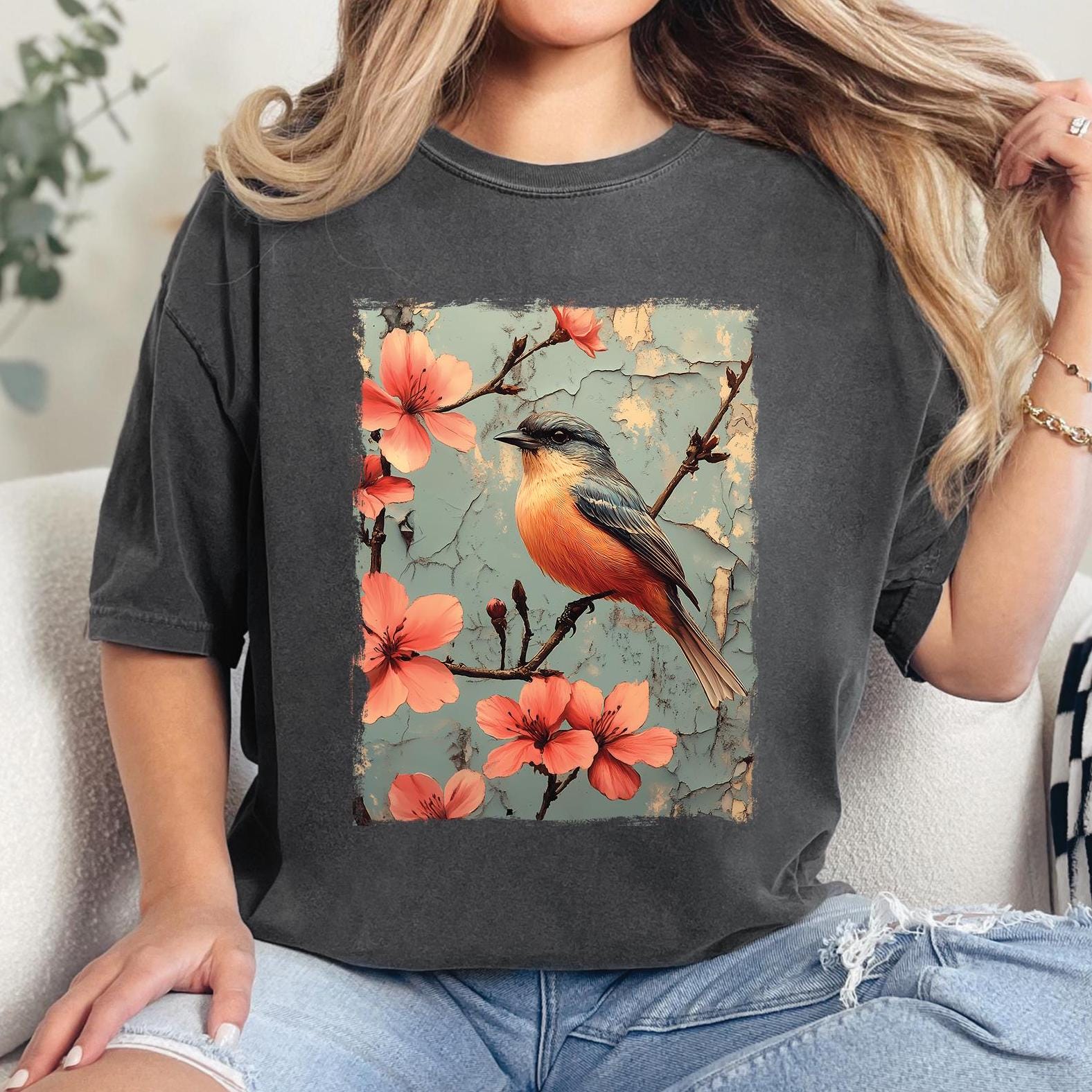 Vintage Robin Flowers T-Shirt