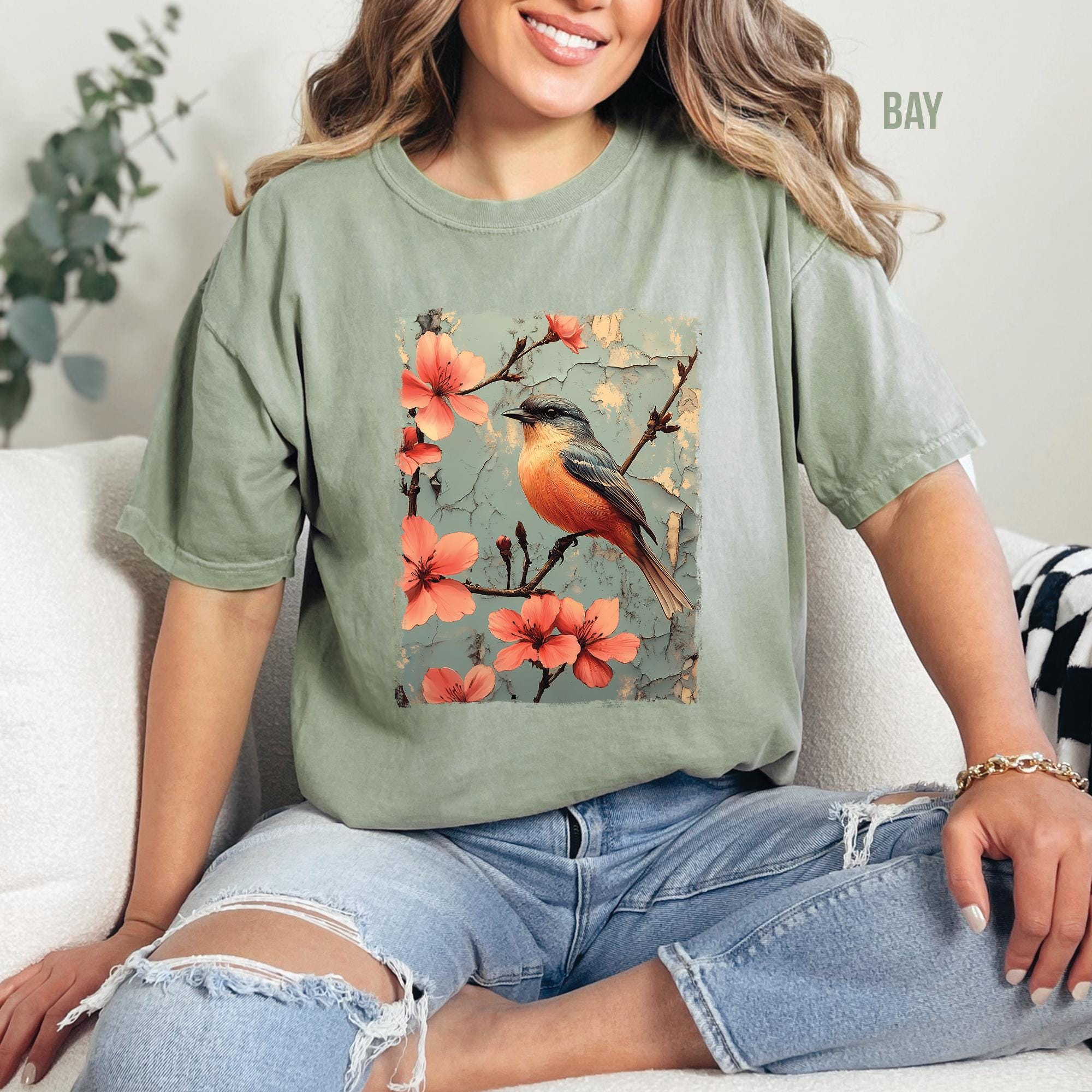 Vintage Robin Flowers T-Shirt