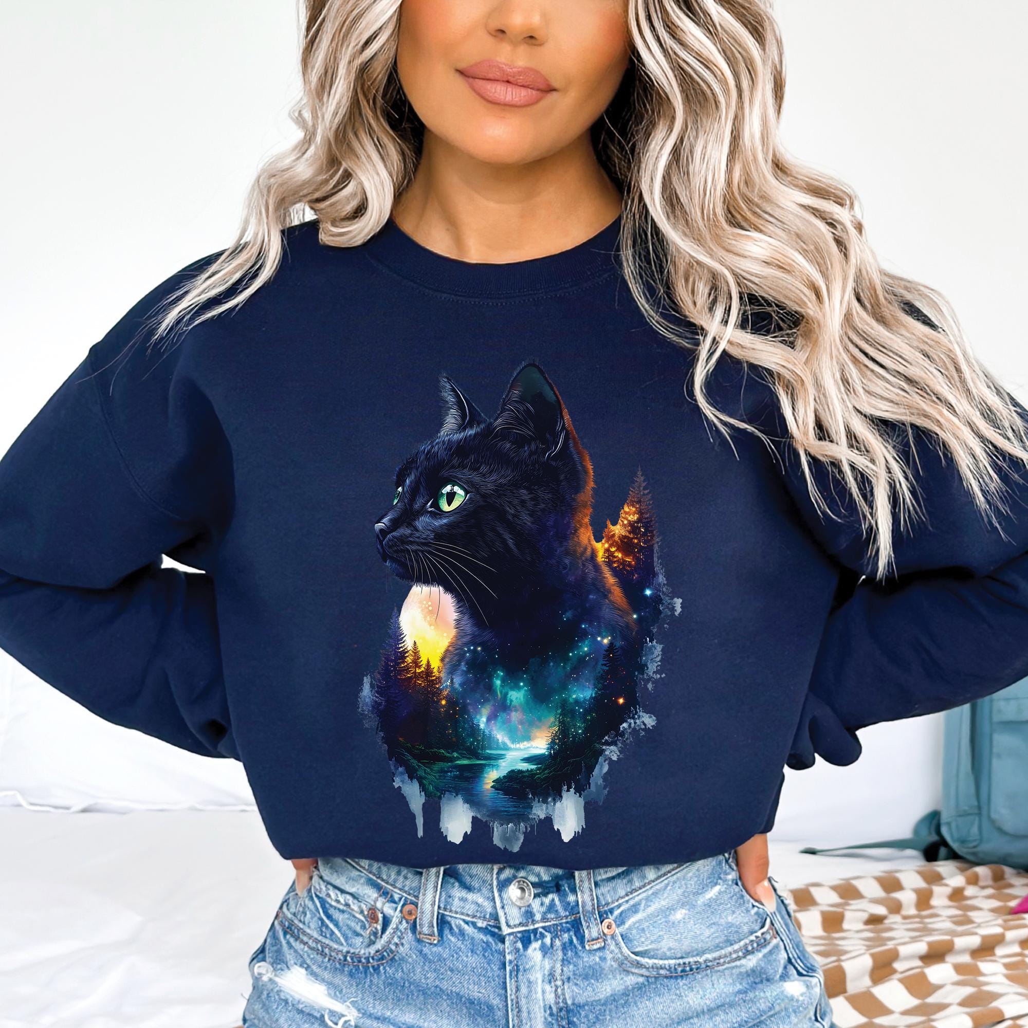 Cat Mountains Forest Sweatshirt