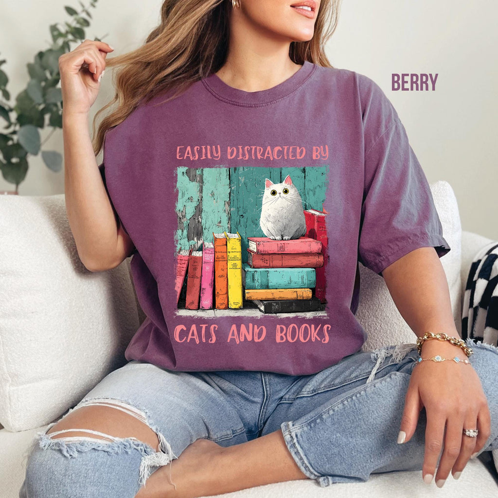 Cats and Books T-Shirt