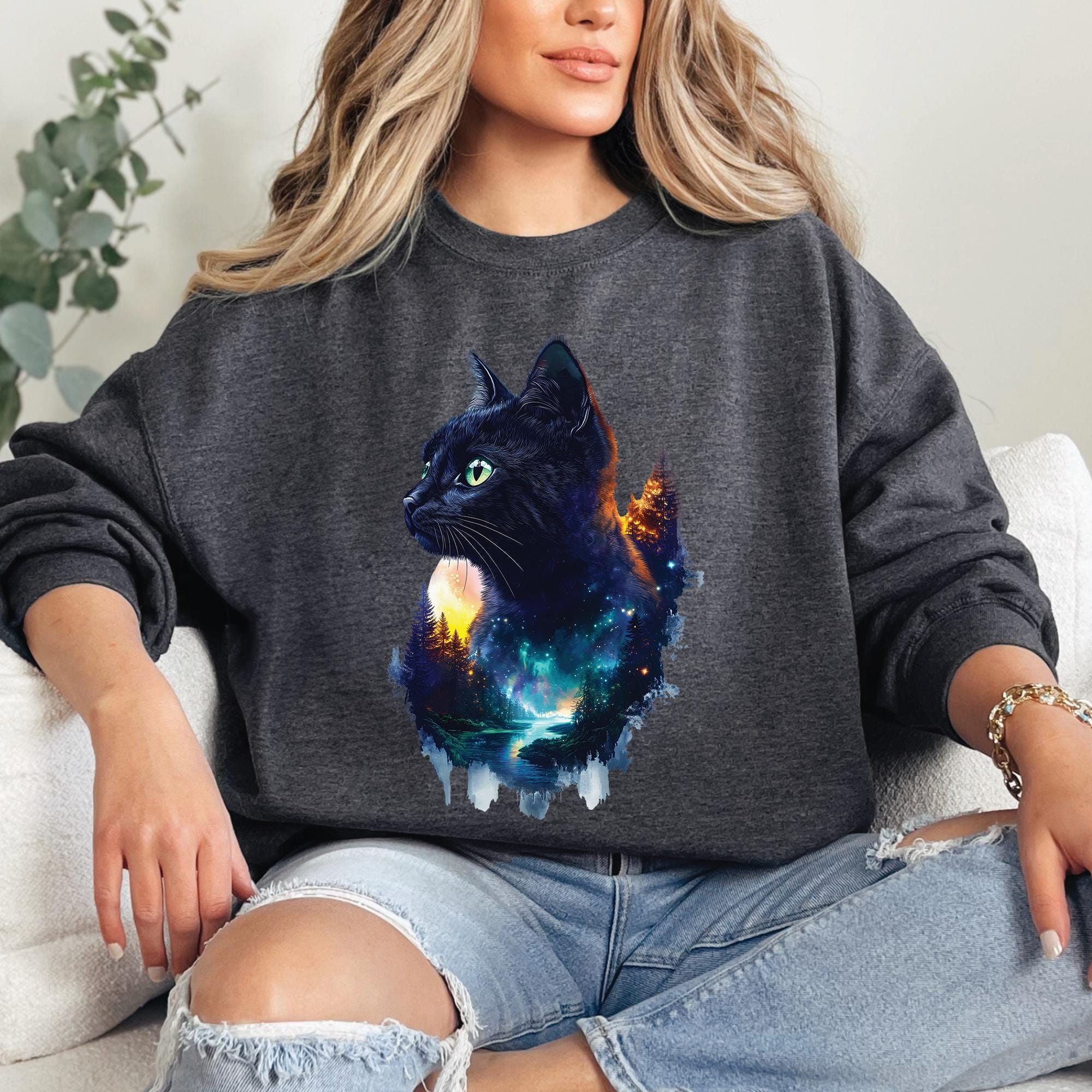 Cat Mountains Forest Sweatshirt