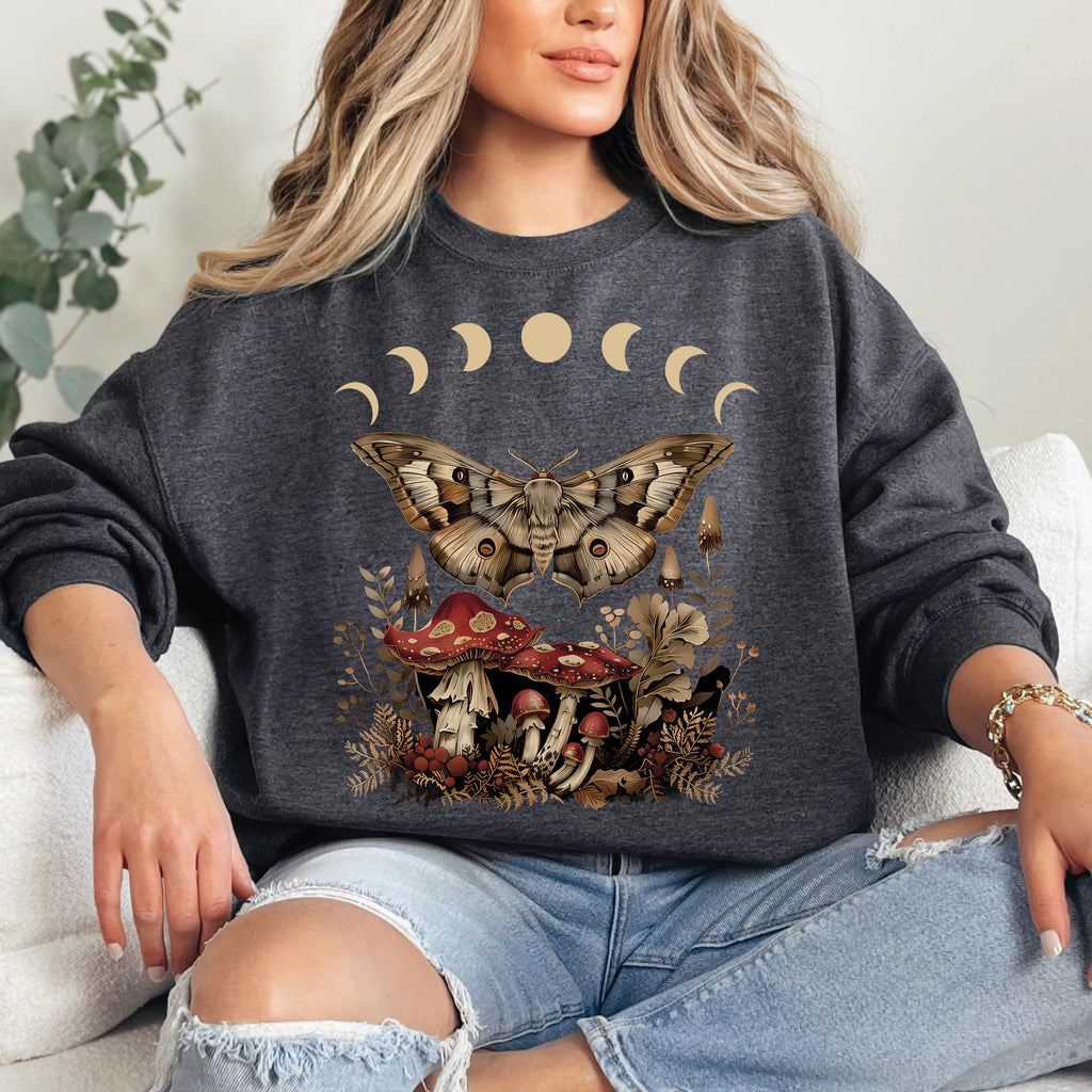 Mushroom Moth Moon Phase Sweatshirt