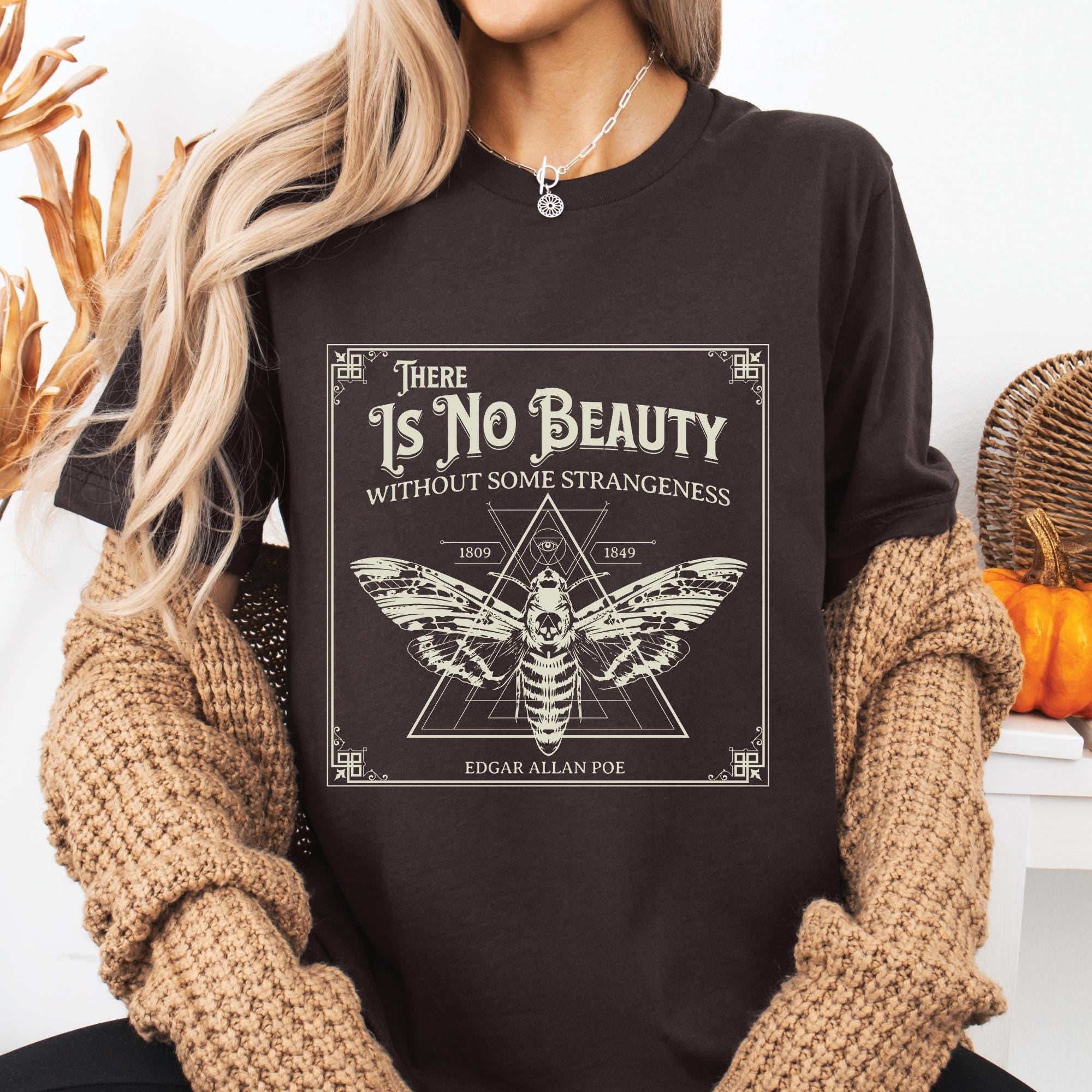 Edgar Allan Poe Gothic Moth T-Shirt