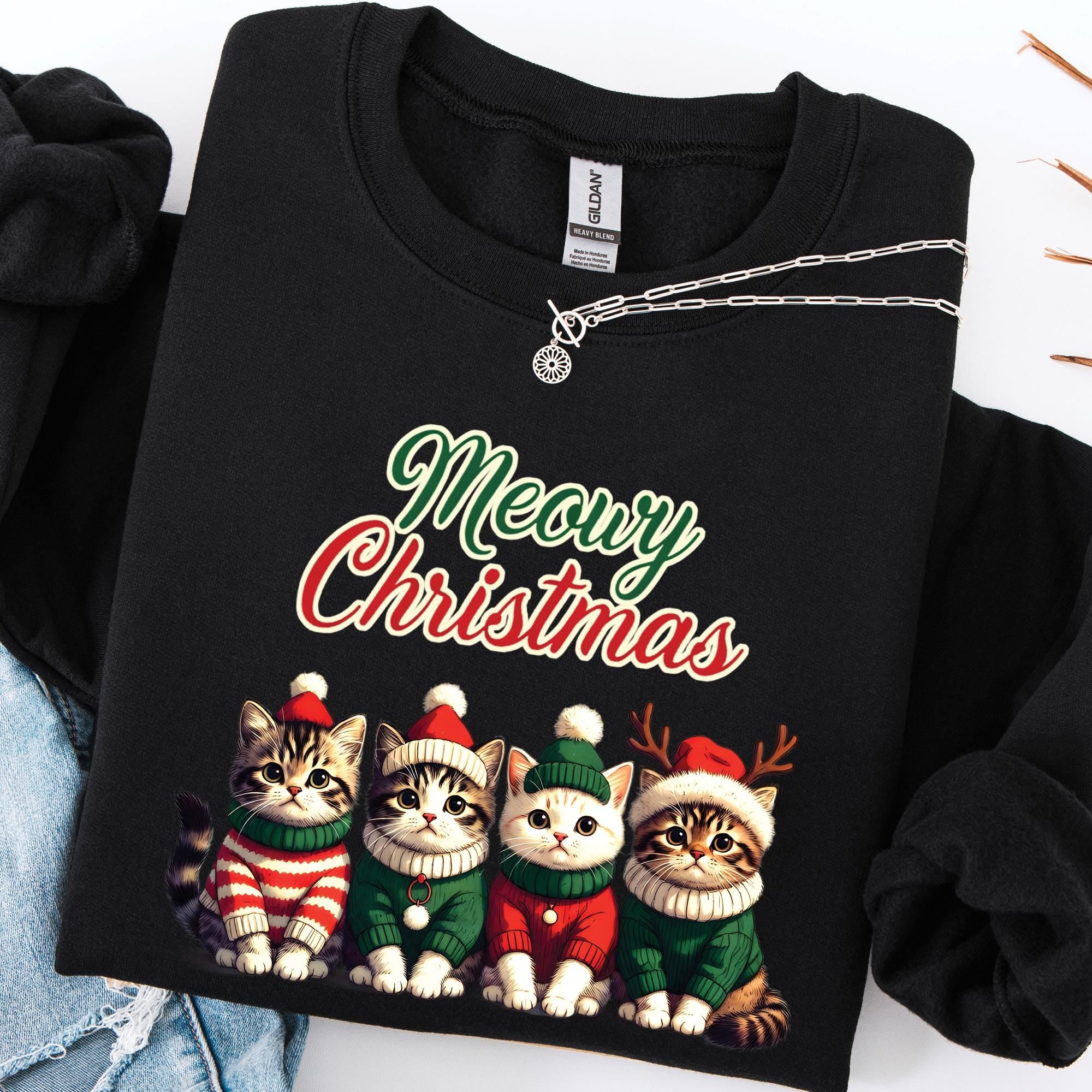 Meowy Christmas Cat Sweatshirt