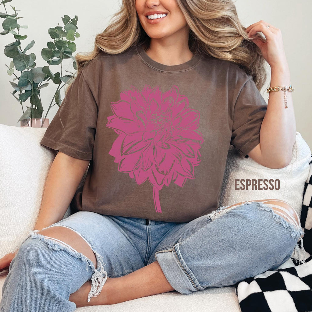 Vintage Dahlia Flower T-Shirt