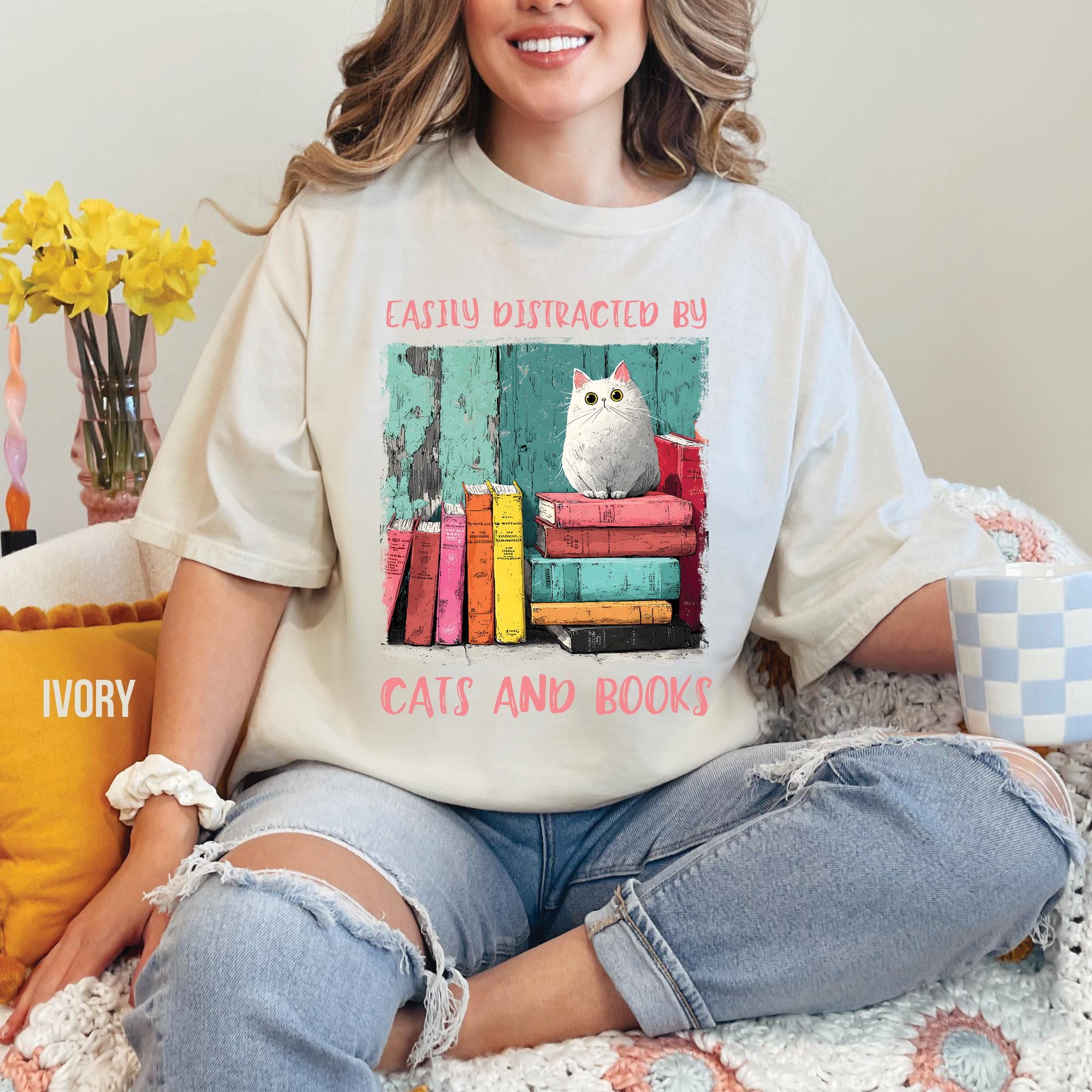Cats and Books T-Shirt